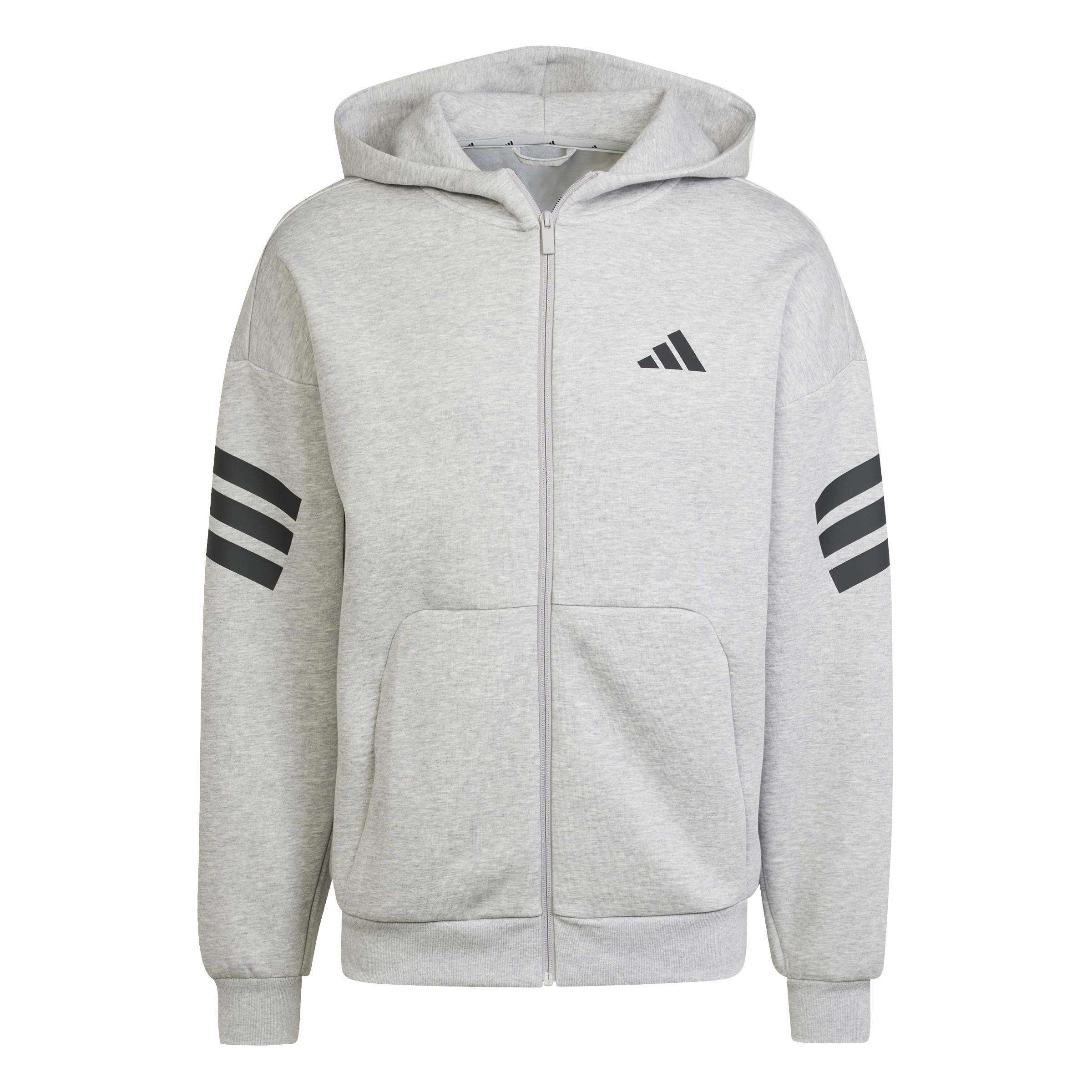 Future Icons 3-Stripes Full-Zip Hoodie, Grey, , large image number 0