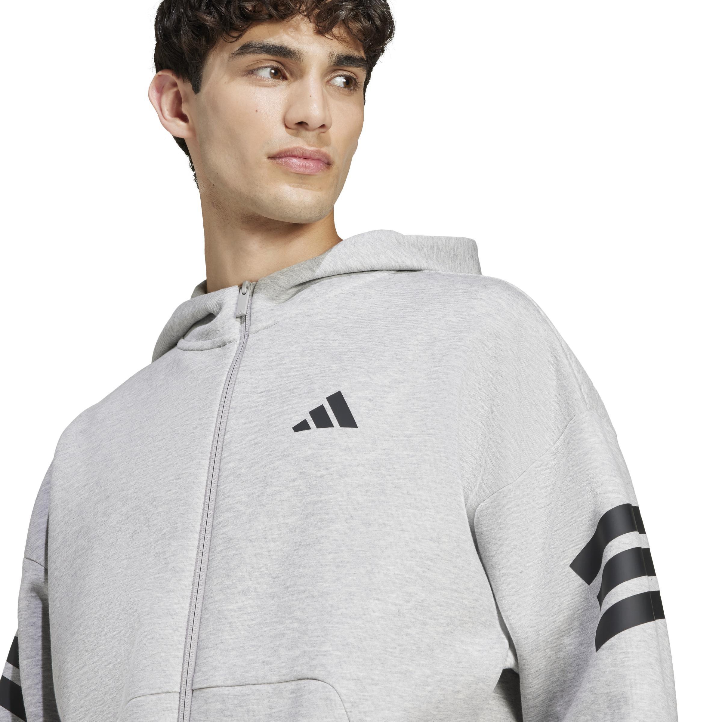 Future Icons 3-Stripes Full-Zip Hoodie, Grey, , large image number 2