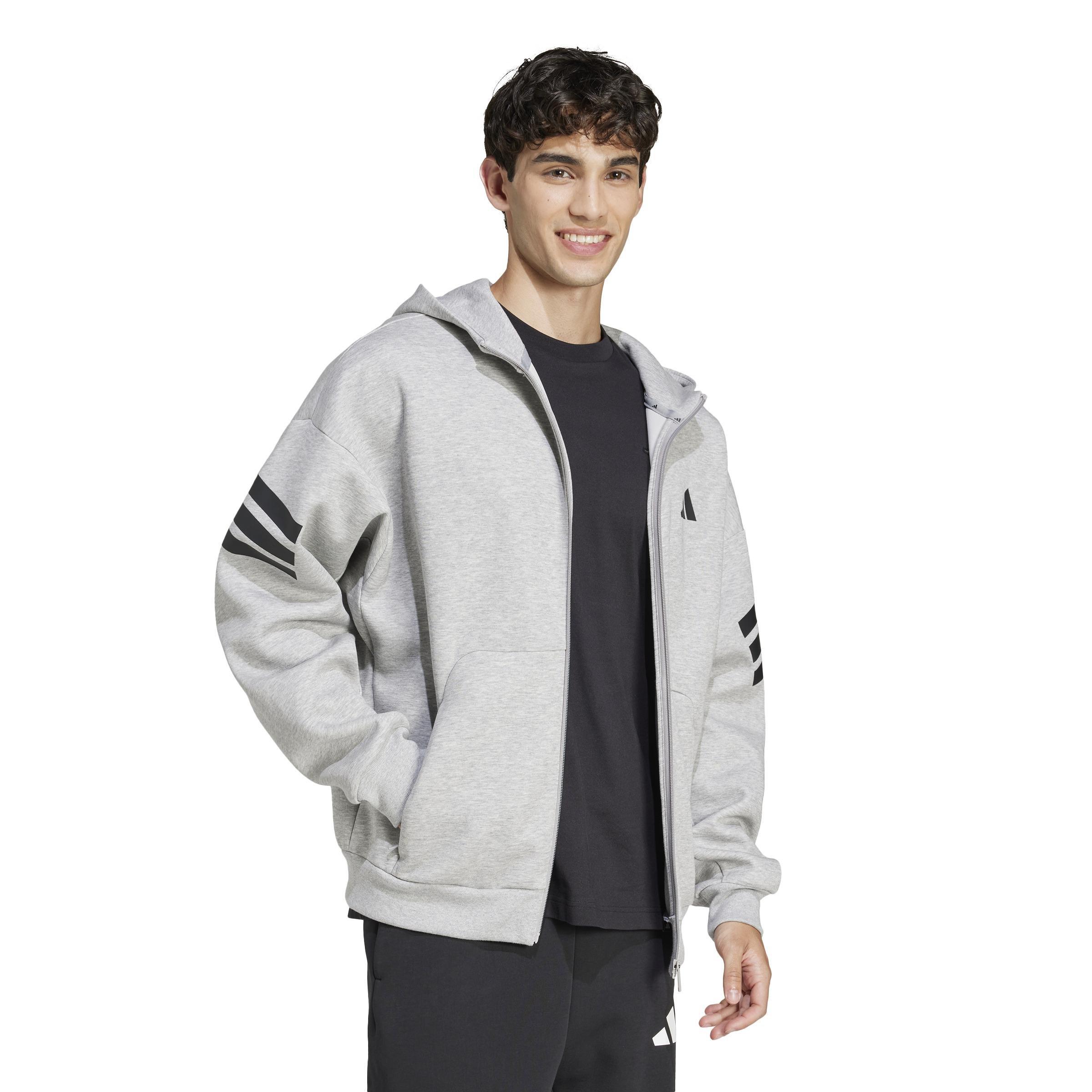 Future Icons 3-Stripes Full-Zip Hoodie, Grey, , large image number 5