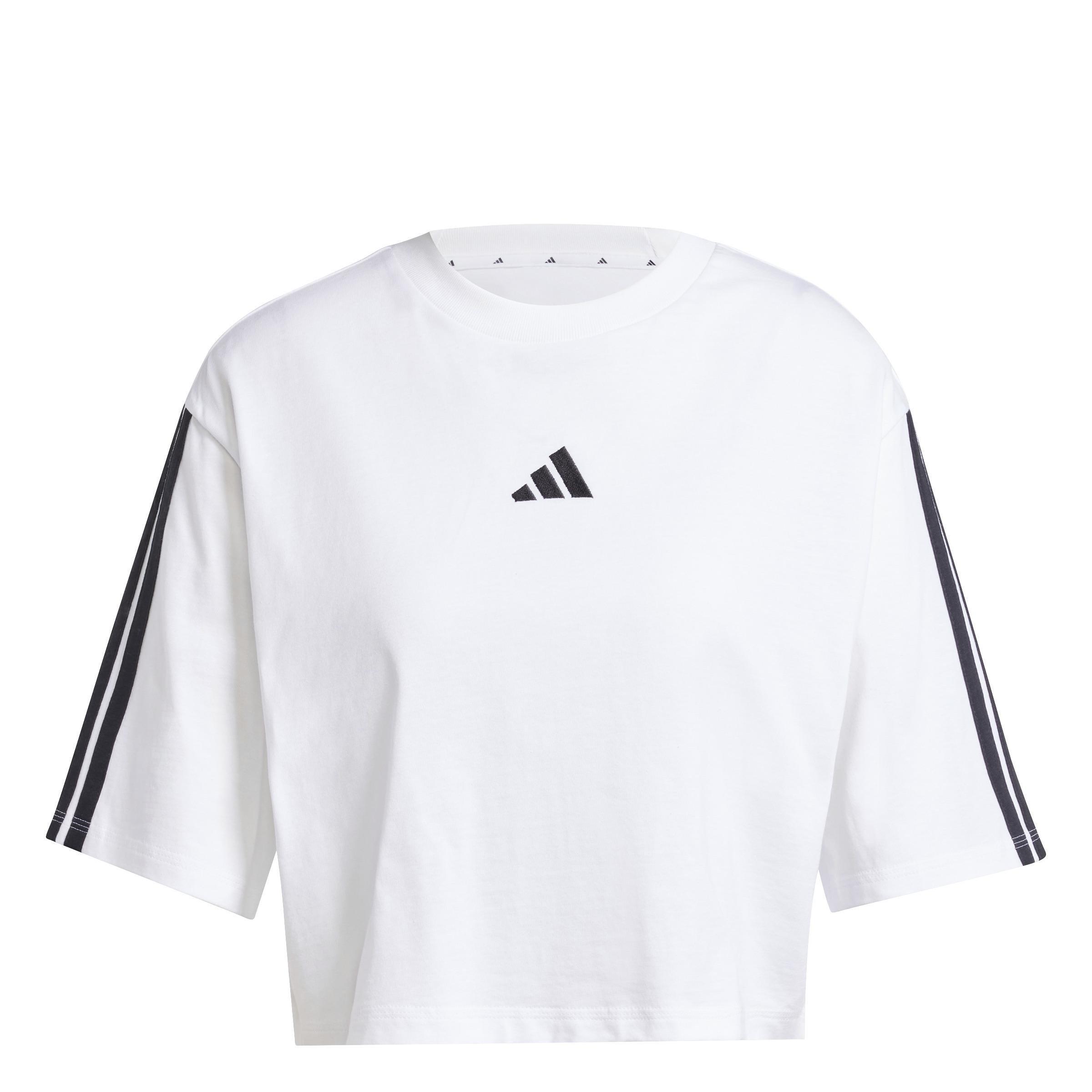 Essentials 3-Stripes Cotton Loose T-Shirt, White, , large image number 1