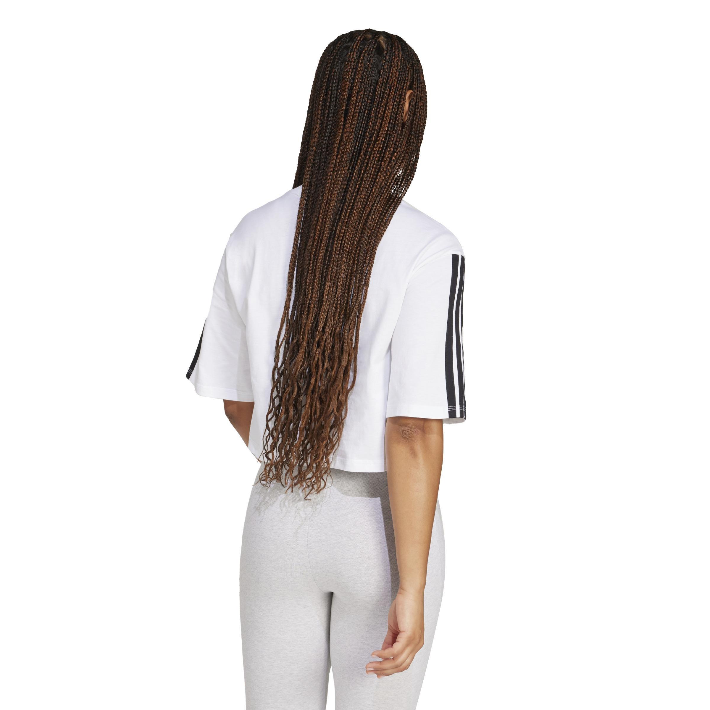 Essentials 3-Stripes Cotton Loose T-Shirt, White, , large image number 2