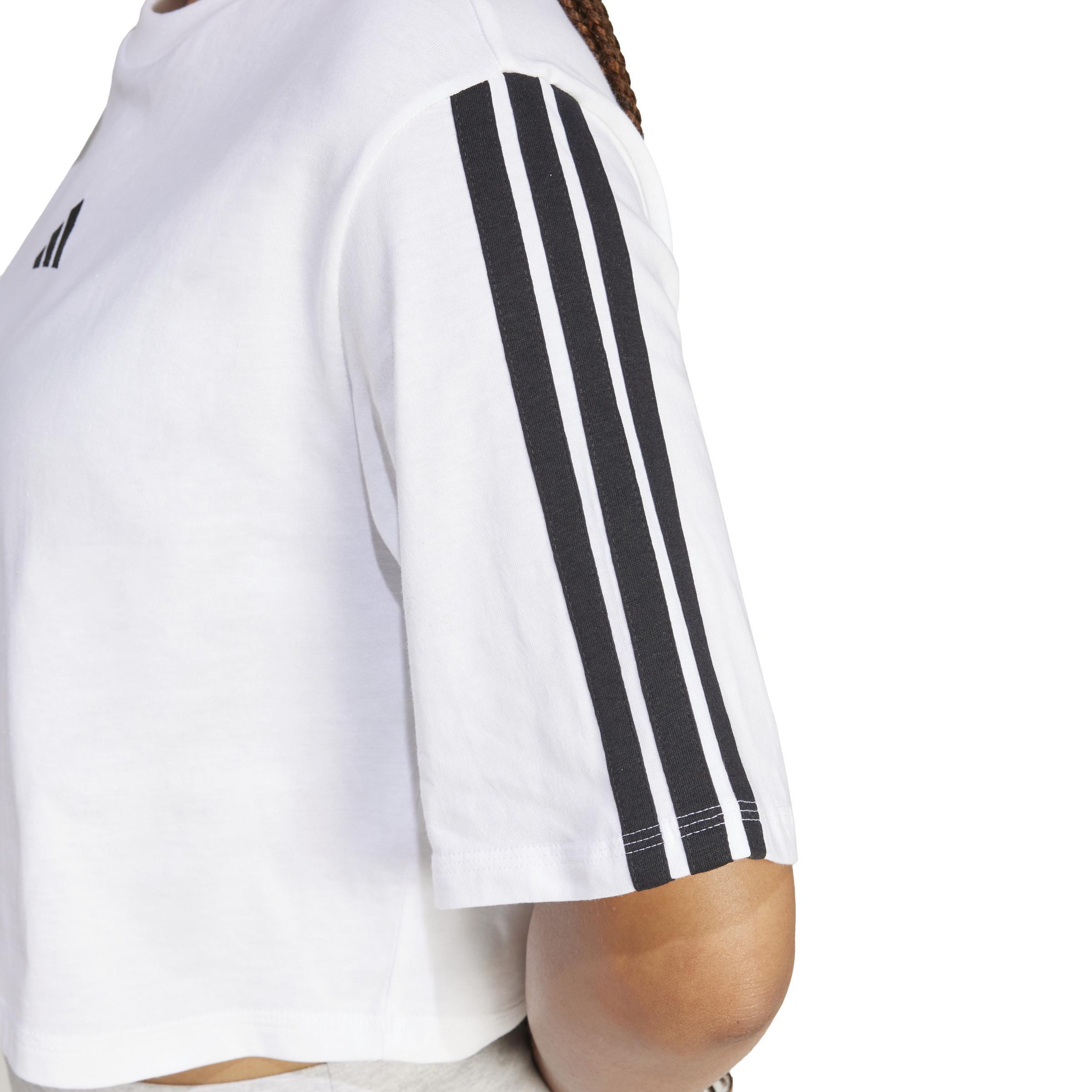 Essentials 3-Stripes Cotton Loose T-Shirt, White, , large image number 4