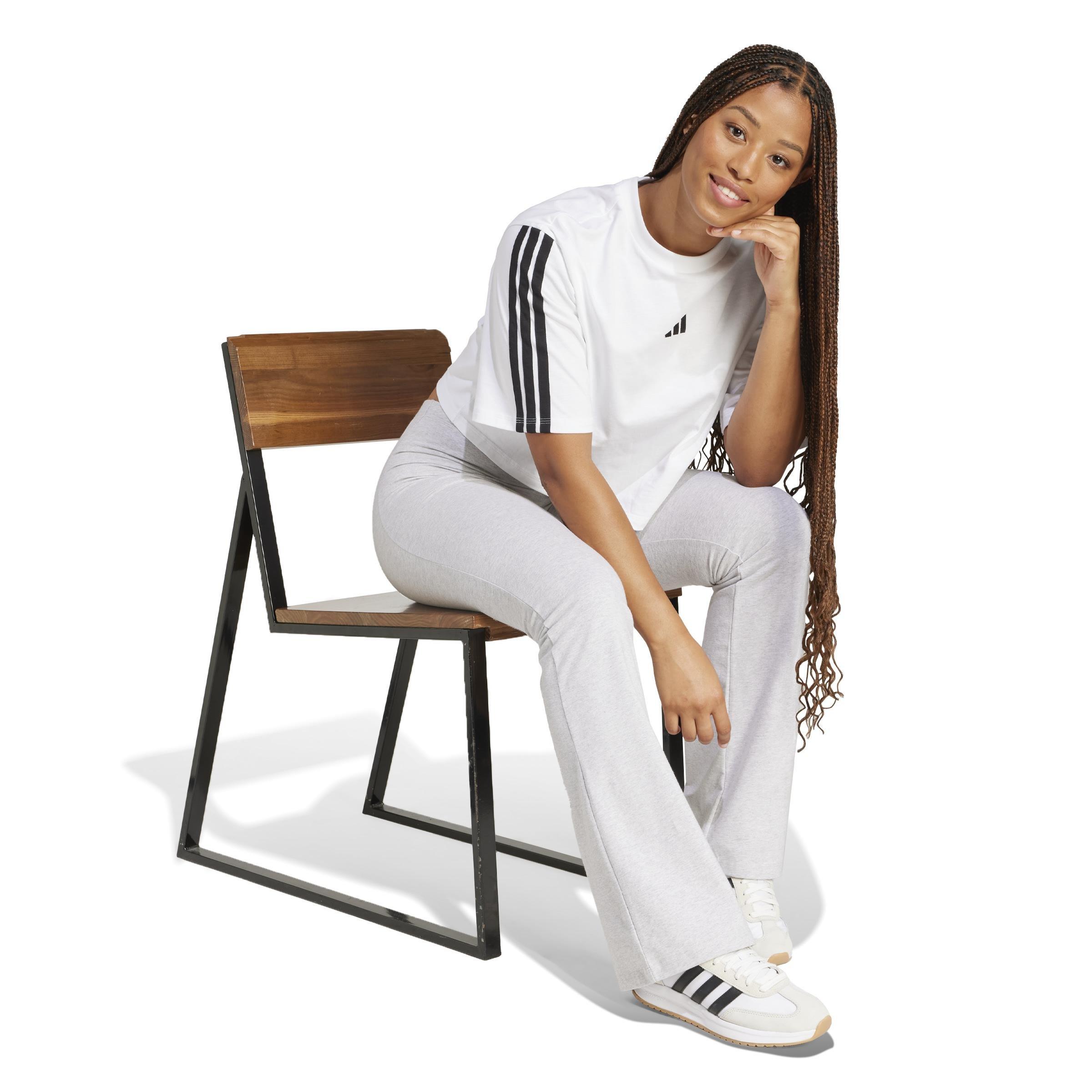 Essentials 3-Stripes Cotton Loose T-Shirt, White, , large image number 5