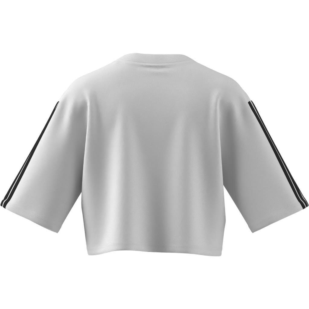 Essentials 3-Stripes Cotton Loose T-Shirt, White, , large image number 6