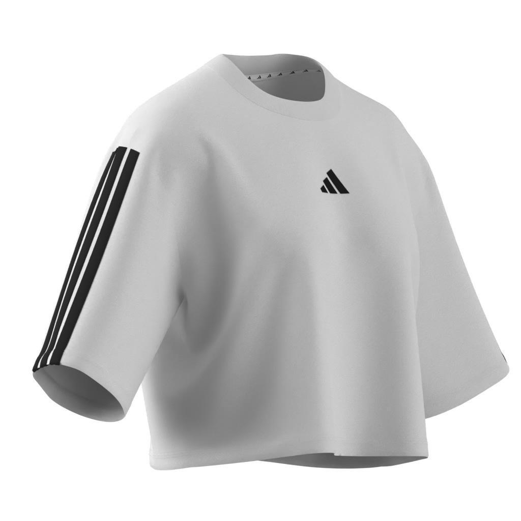 Essentials 3-Stripes Cotton Loose T-Shirt, White, , large image number 7