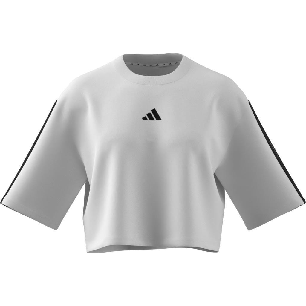 Essentials 3-Stripes Cotton Loose T-Shirt, White, , large image number 10