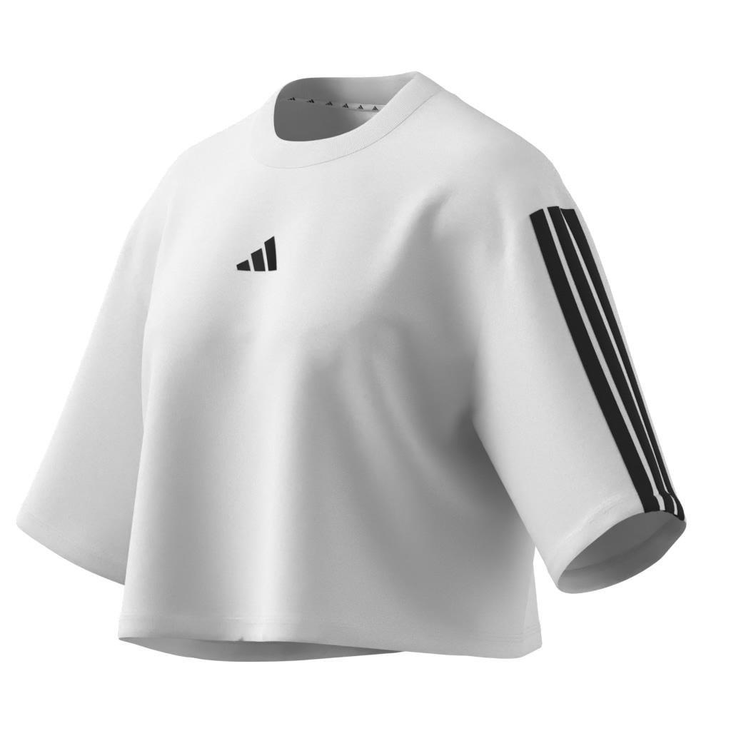 Essentials 3-Stripes Cotton Loose T-Shirt, White, , large image number 12