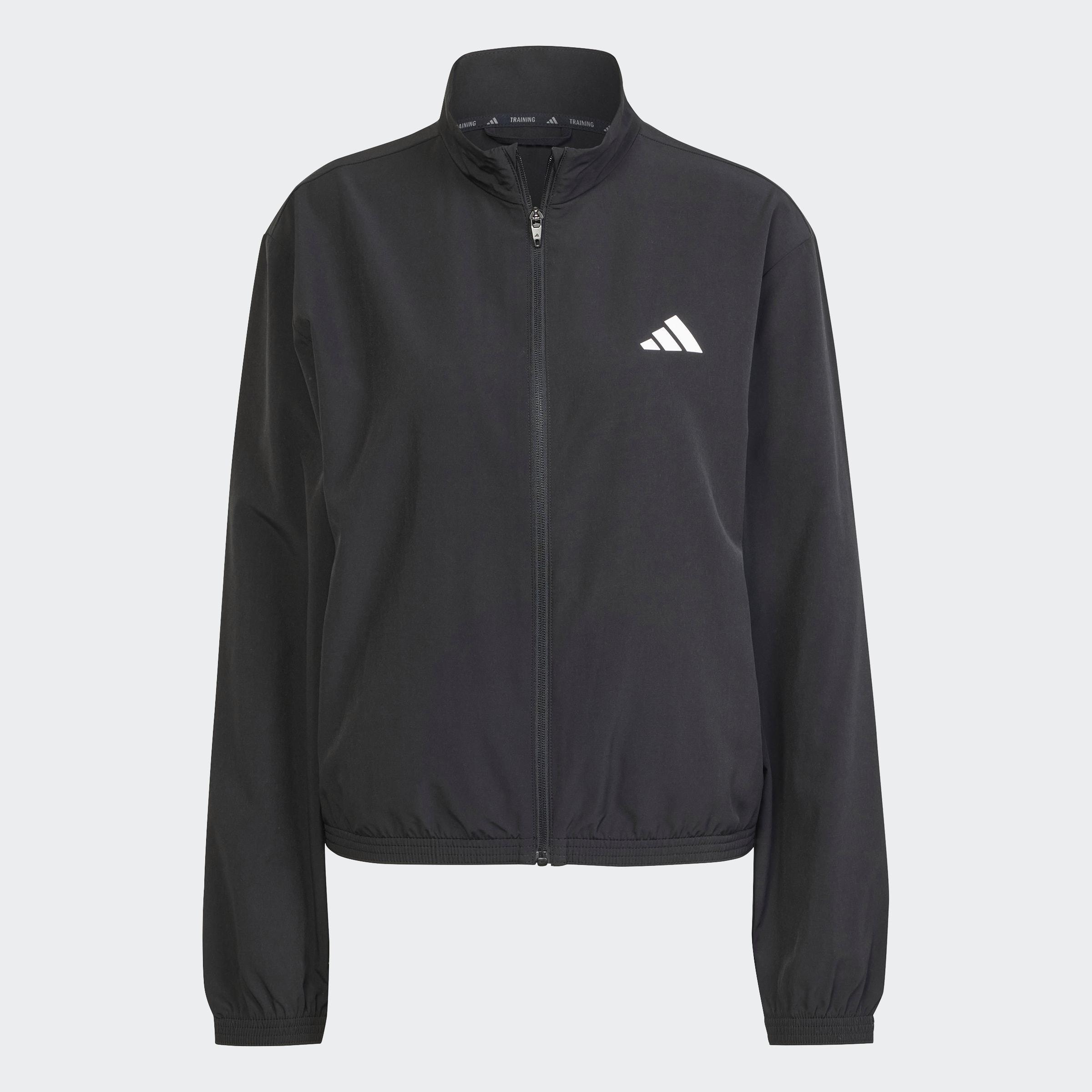 Train Essentials 3-Stripes Woven Warm-Up Jacket, Black, A701_ONE, medium