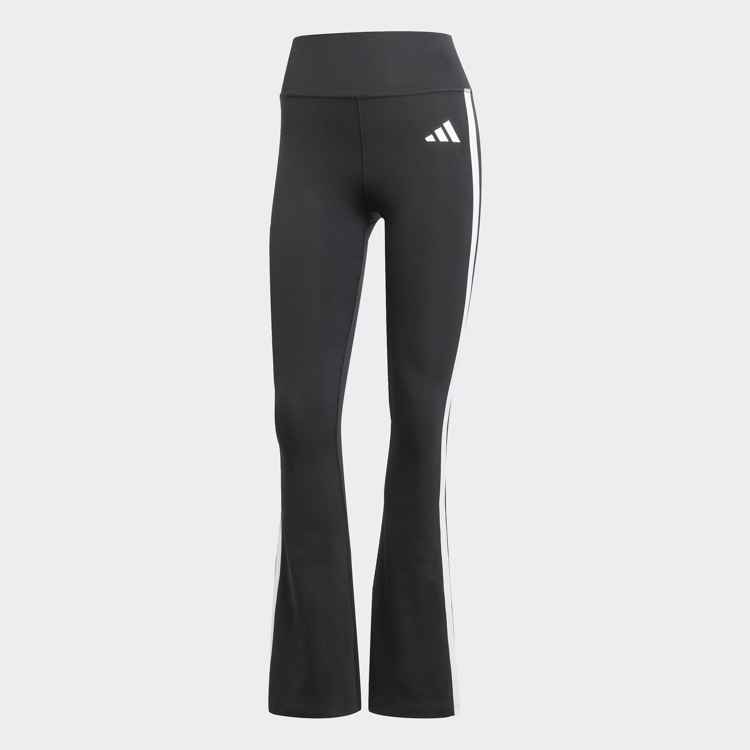 Optime Essentials 3-Stripes Flared Leggings, Black