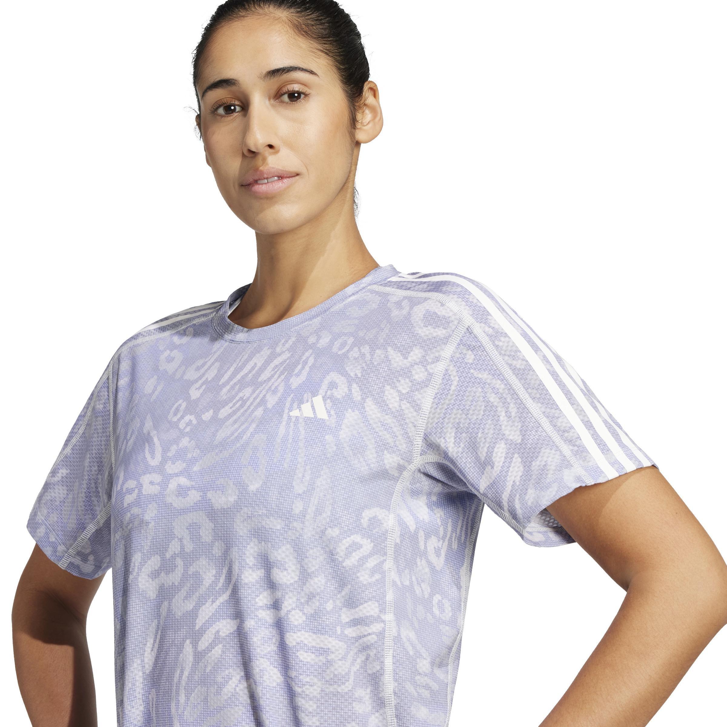 Own the Run CLIMACOOL 3-Stripes T-Shirt, Grey, , large image number 3