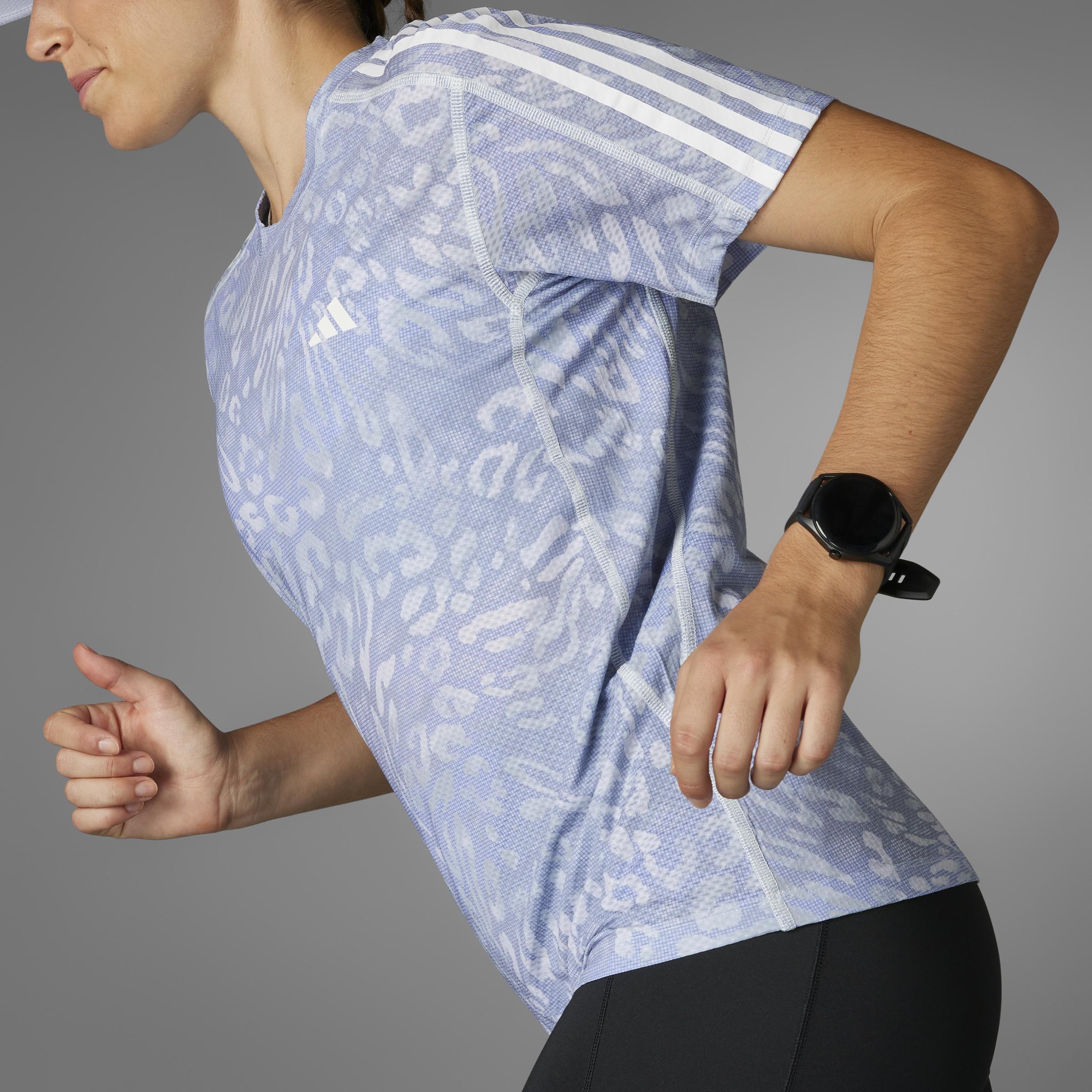 Own the Run CLIMACOOL 3-Stripes T-Shirt, Grey, , large image number 10