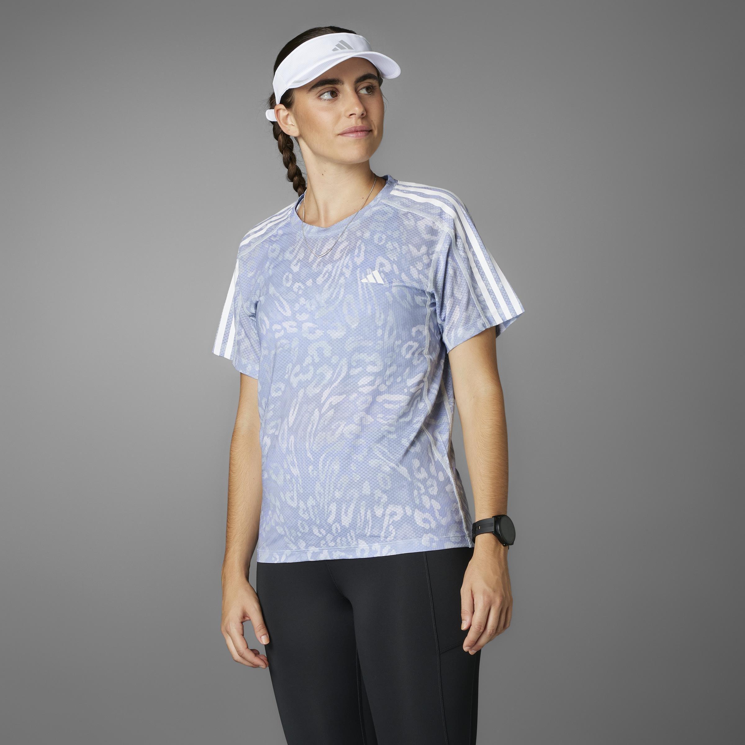 Own the Run CLIMACOOL 3-Stripes T-Shirt, Grey, A701_ONE, large image number 13