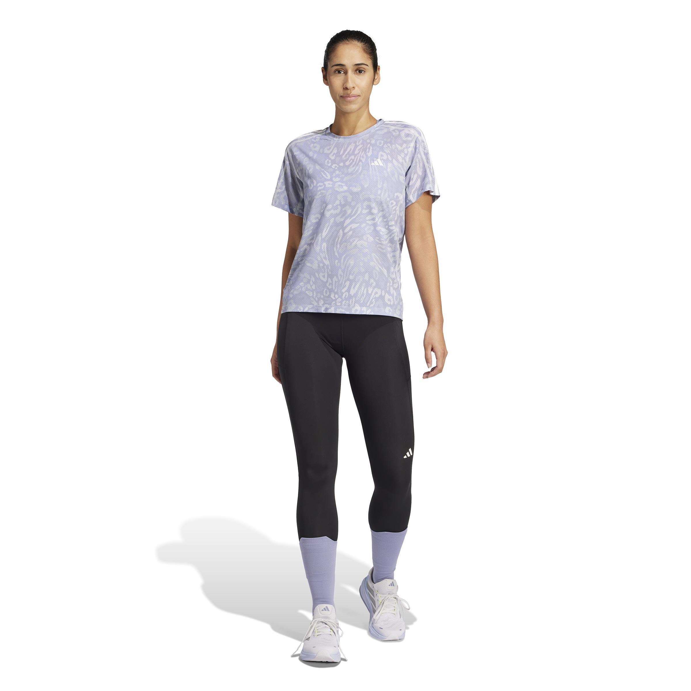 Own the Run CLIMACOOL 3-Stripes T-Shirt, Grey, A701_ONE, large image number 14