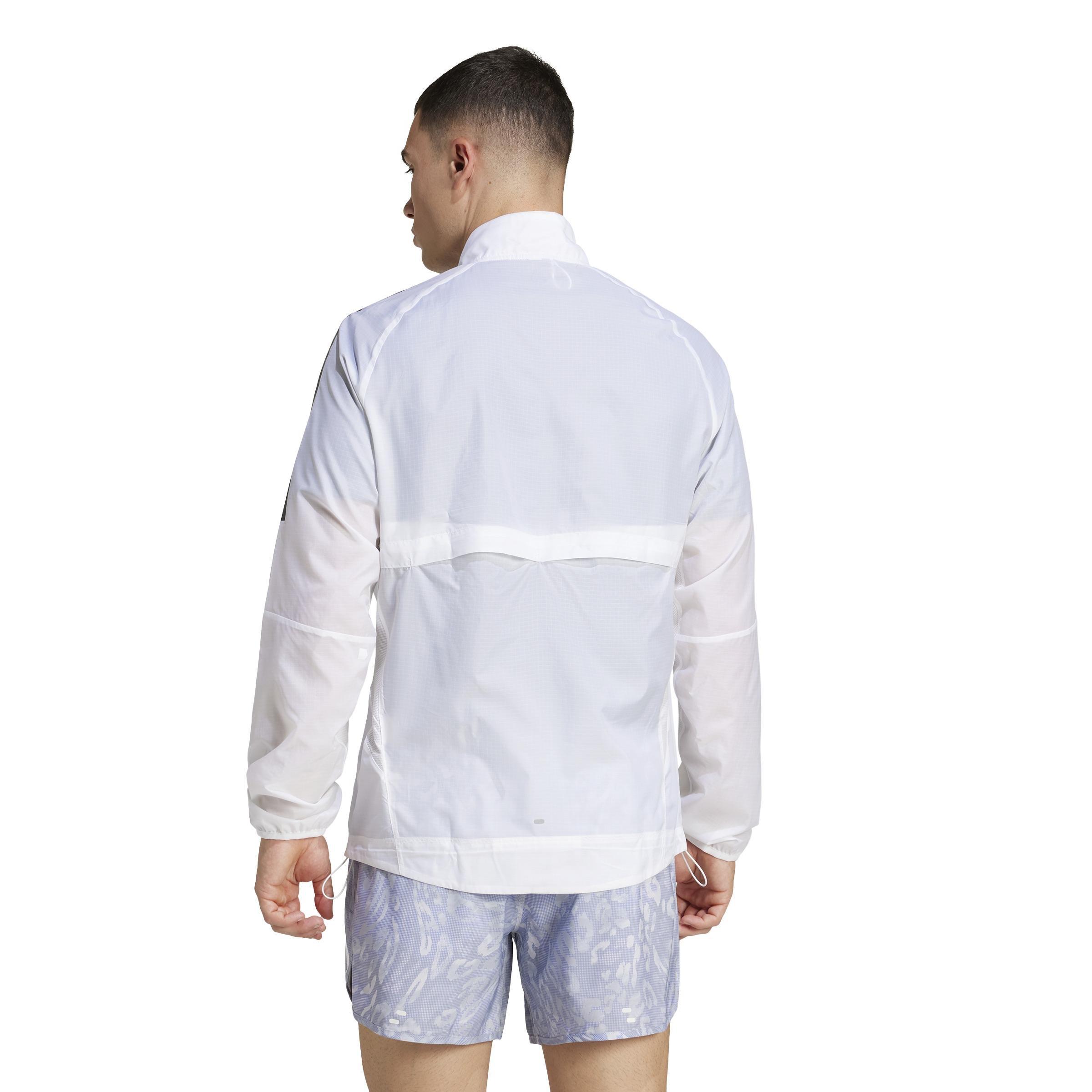 Own the Run 3-Stripes Packable Jacket, White, A701_ONE, large image number 1