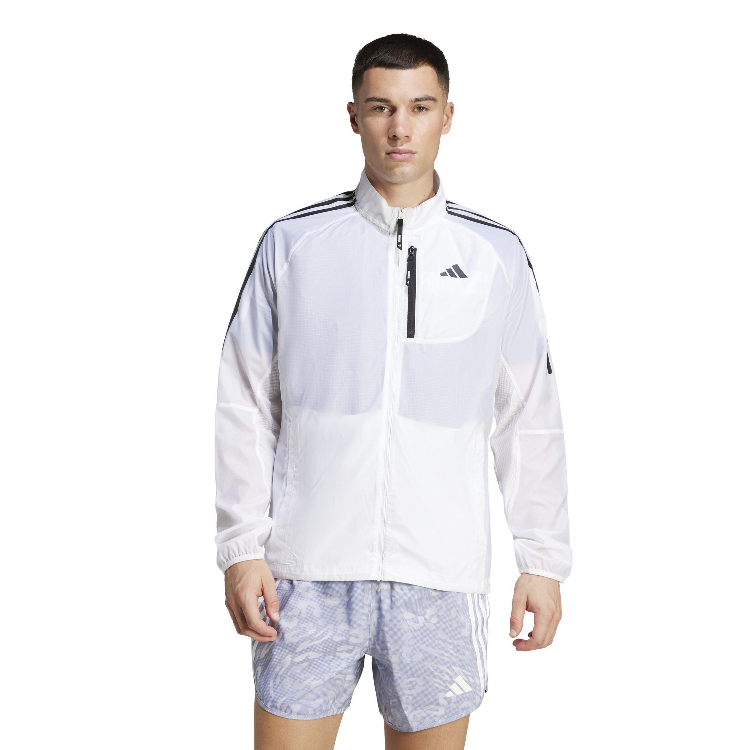 Own the Run 3-Stripes Packable Jacket, White, A701_ONE, large image number 5