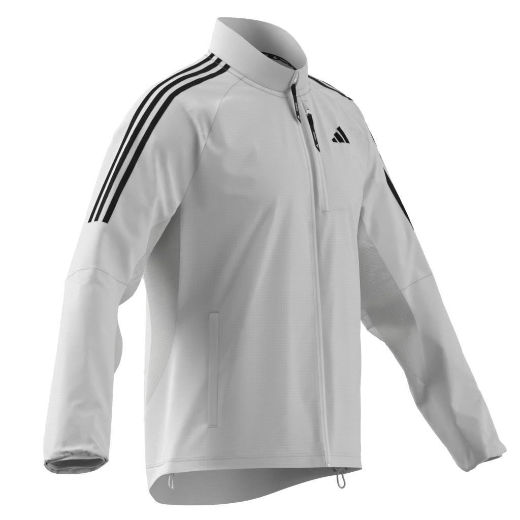 Own the Run 3-Stripes Packable Jacket, White, A701_ONE, large image number 11