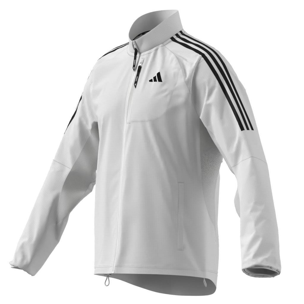 Own the Run 3-Stripes Packable Jacket, White, A701_ONE, large image number 12