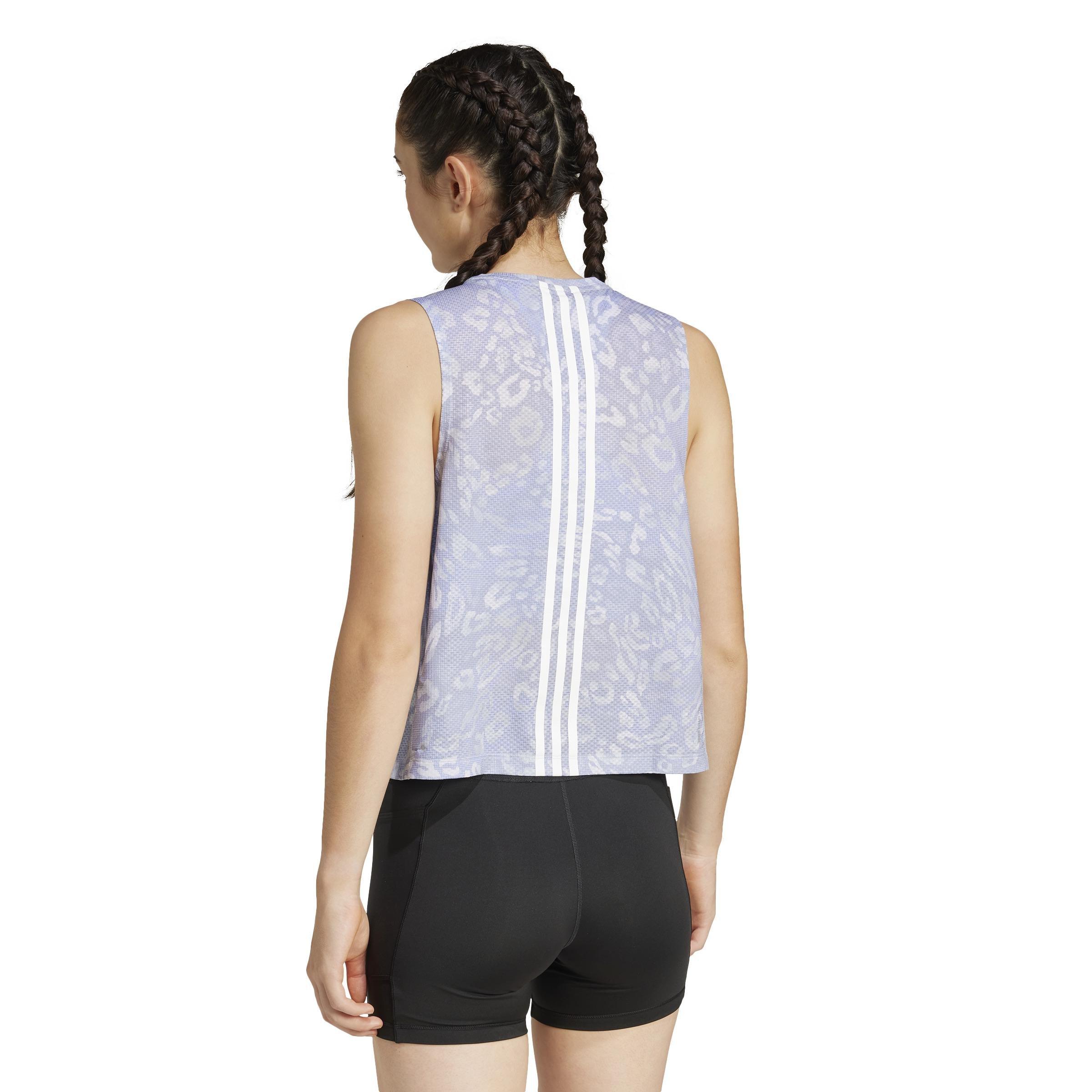 Own the Run CLIMACOOL 3-Stripes Tank Top, Grey, , large image number 2