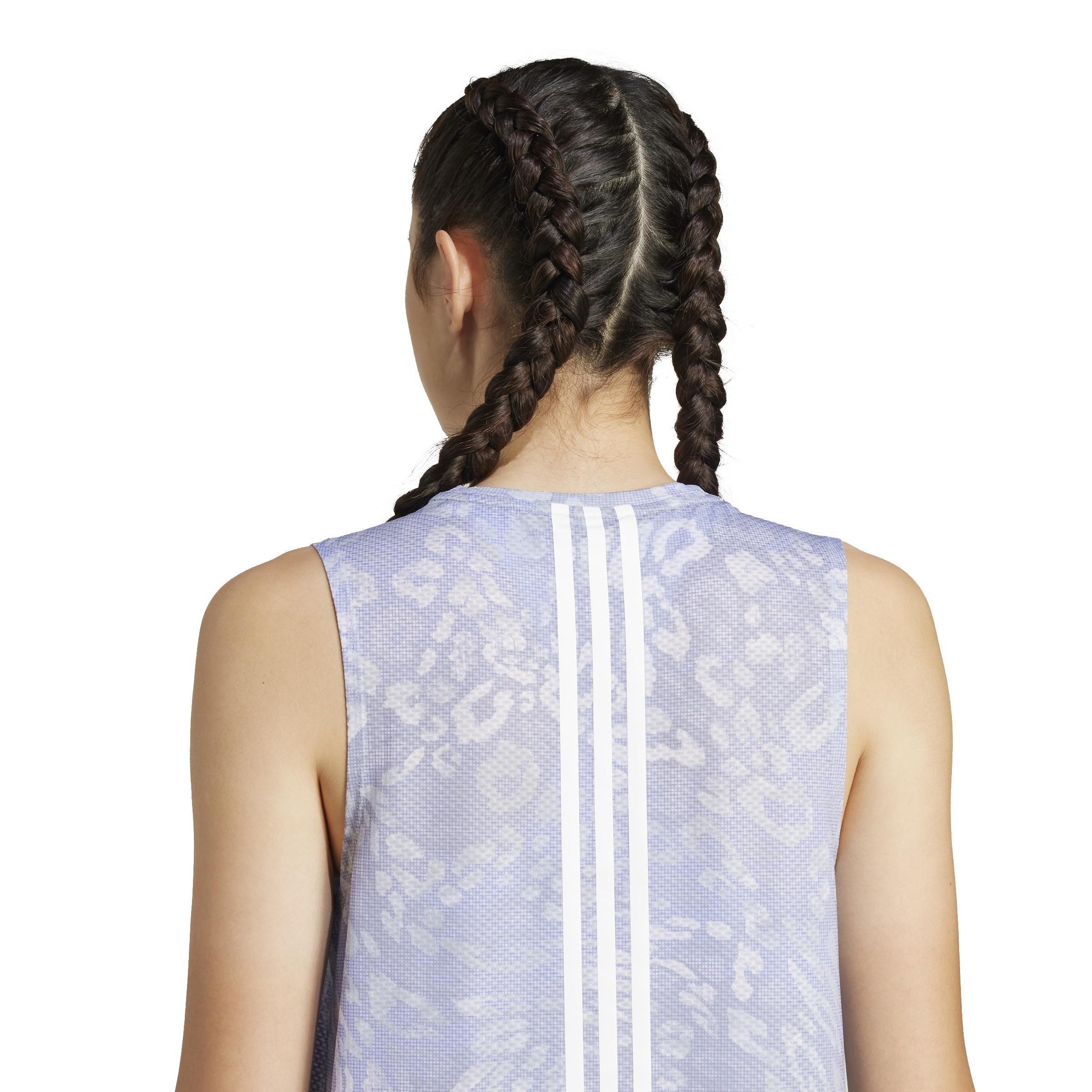 Own the Run CLIMACOOL 3-Stripes Tank Top, Grey, , large image number 3