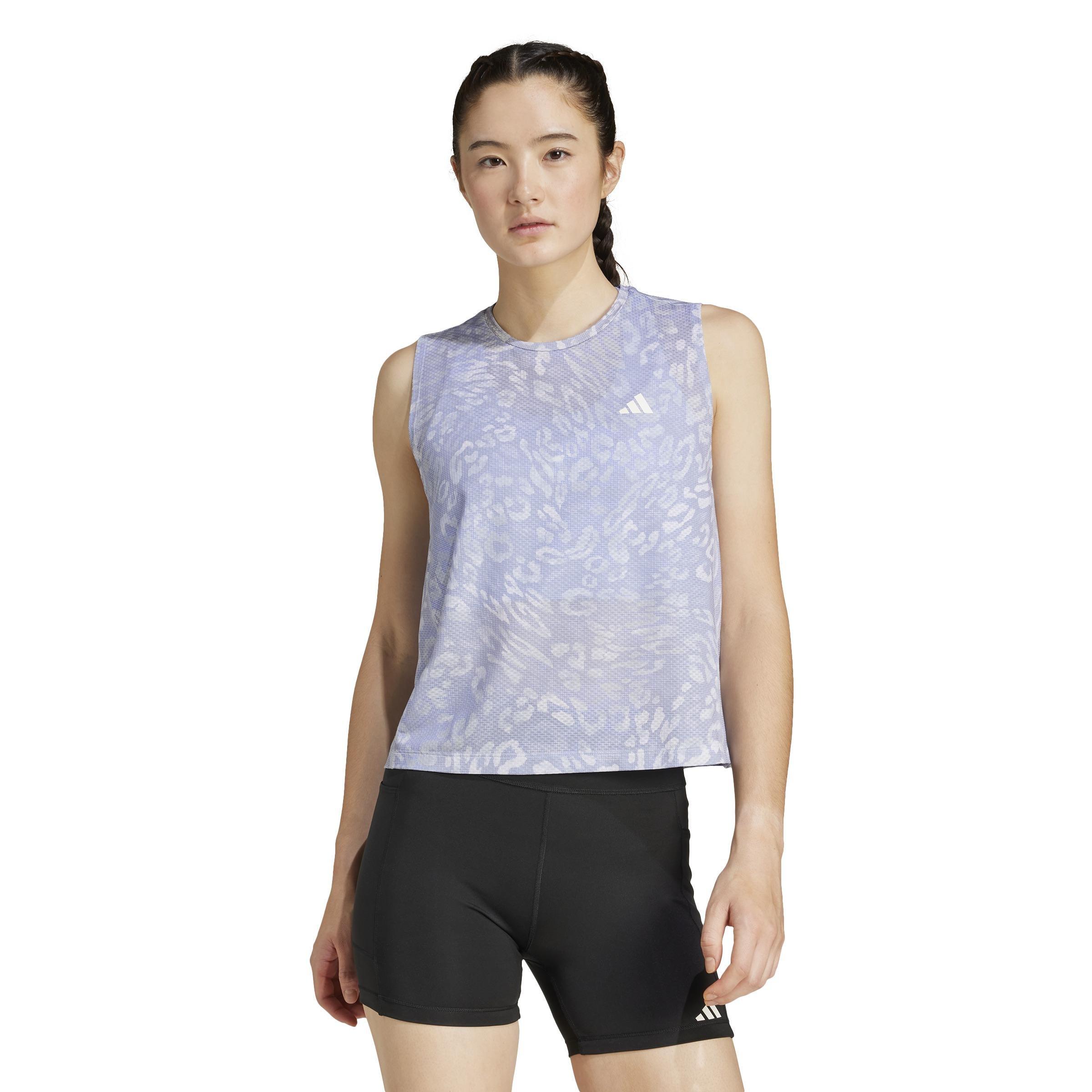 Own the Run CLIMACOOL 3-Stripes Tank Top, Grey, , large image number 8