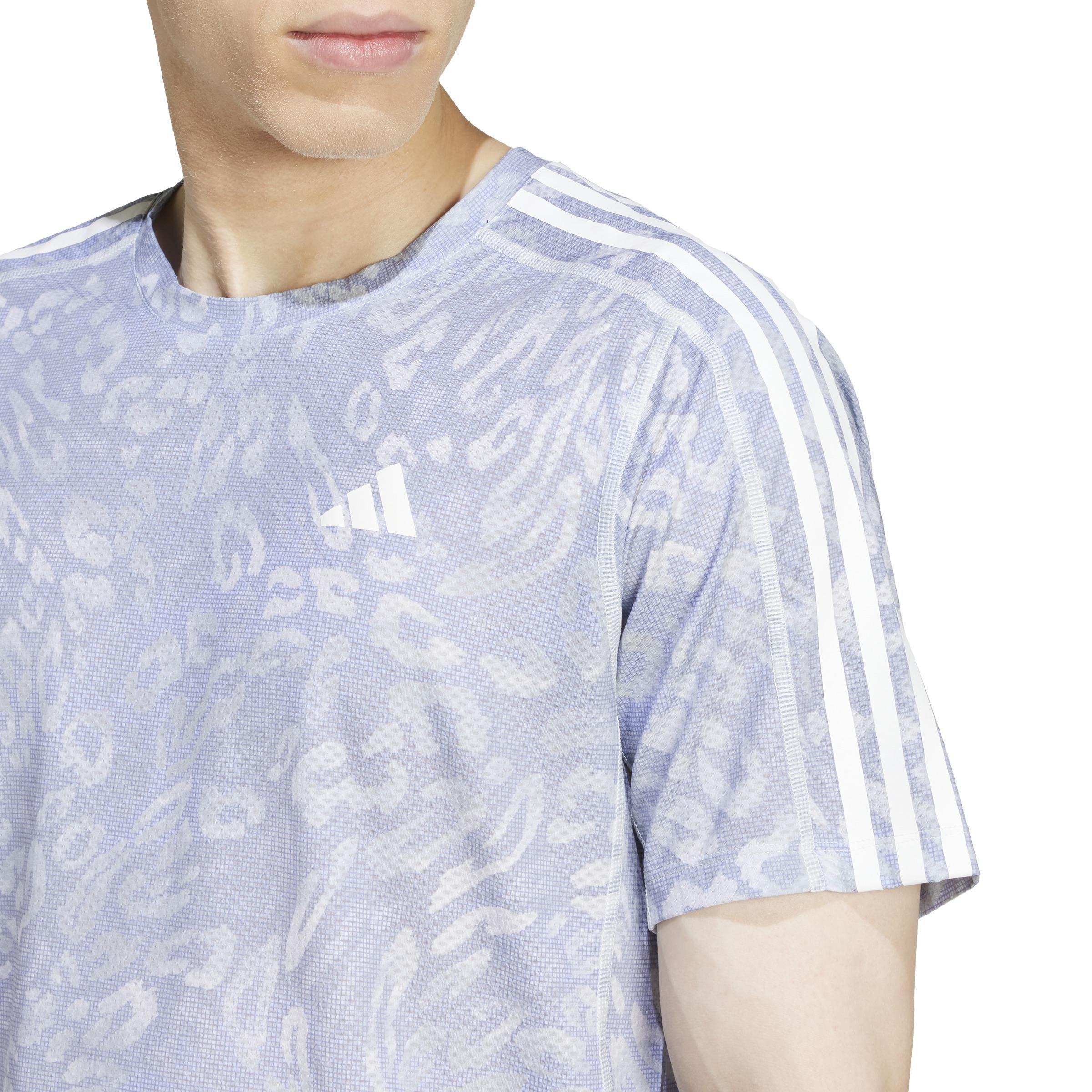 Own The Run CLIMACOOL 3-Stripes T-Shirt, Grey, A701_ONE, large image number 2