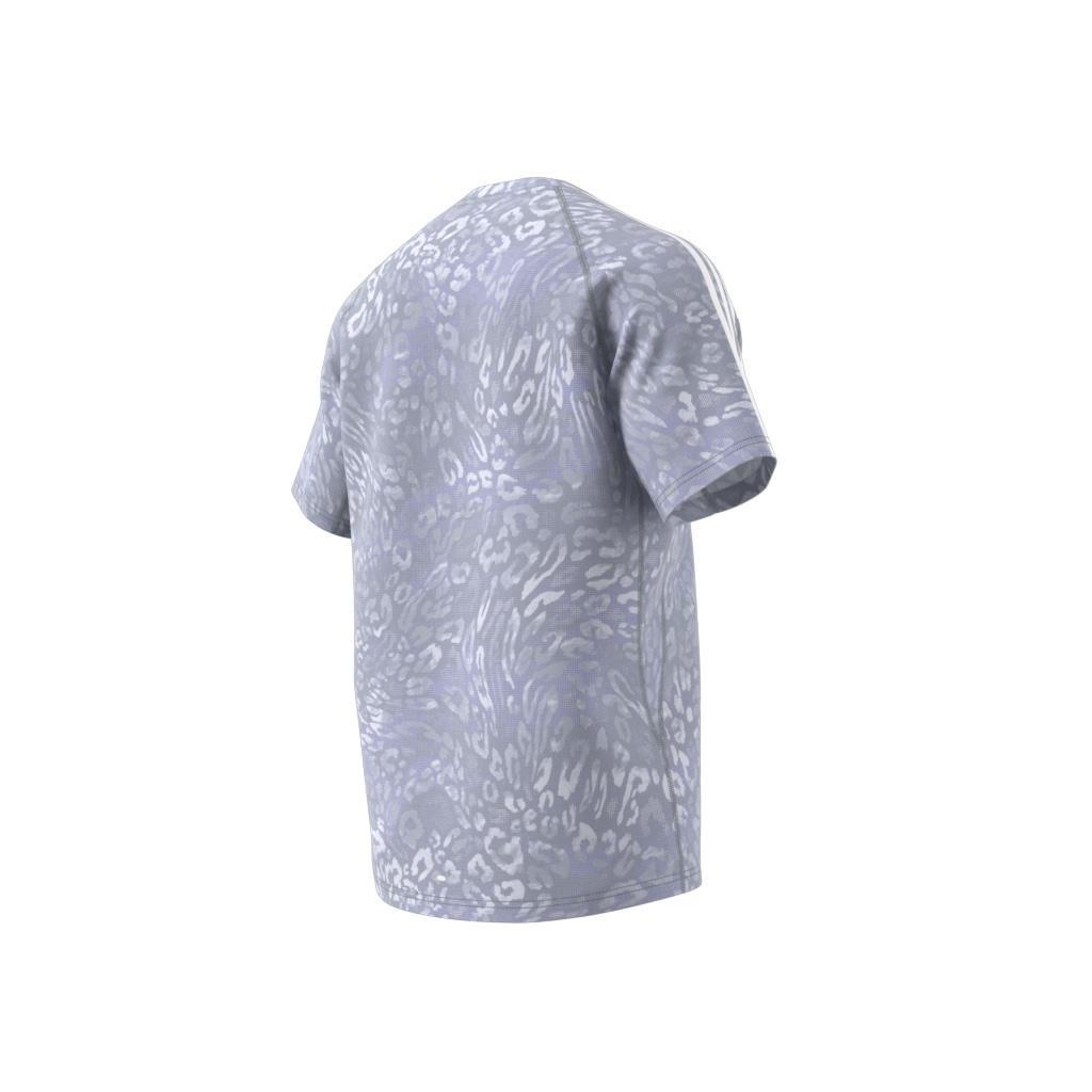 Own The Run CLIMACOOL 3-Stripes T-Shirt, Grey, A701_ONE, large image number 7