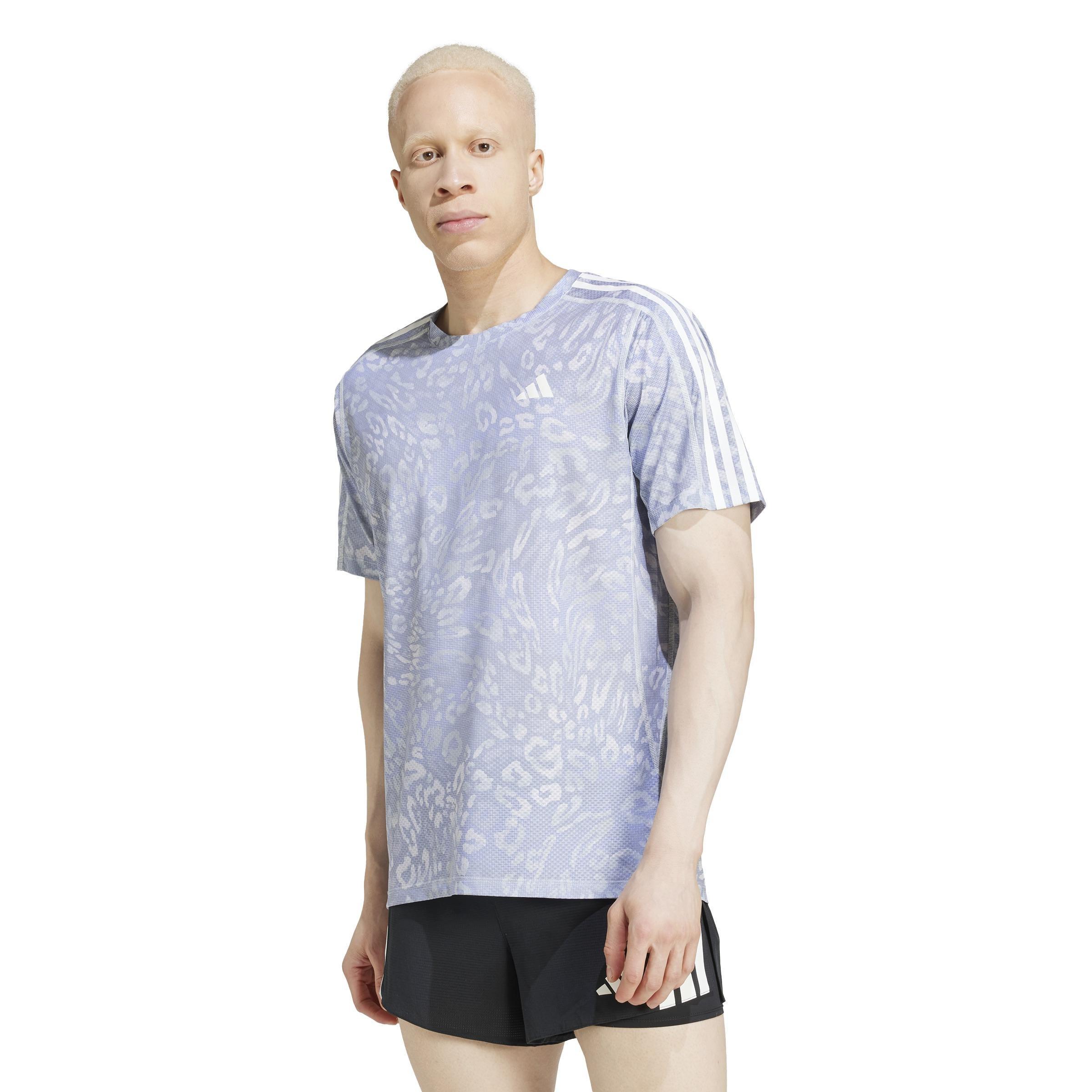 Own The Run CLIMACOOL 3-Stripes T-Shirt, Grey, A701_ONE, large image number 9