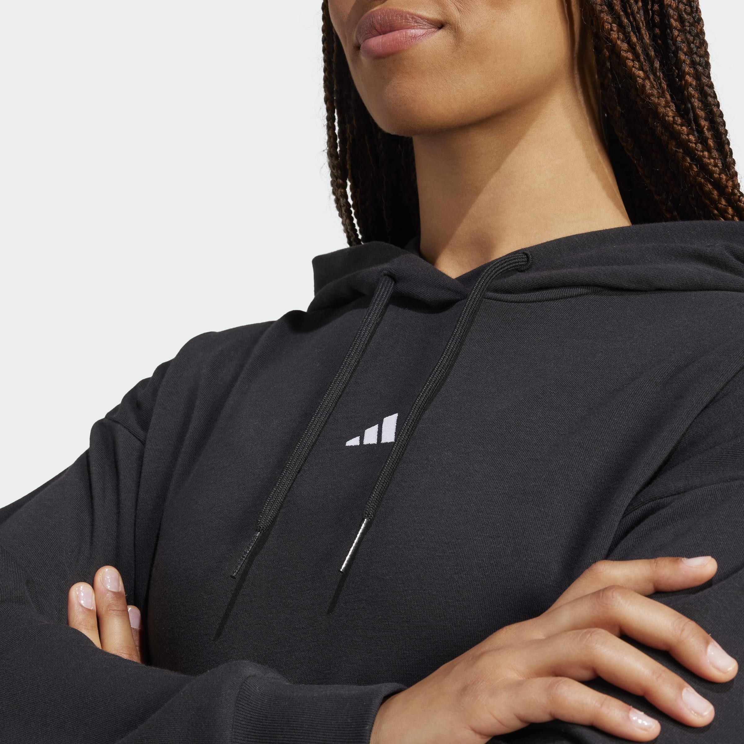 Essentials Small Logo French Terry Hoodie, Black, A701_ONE, large image number 3