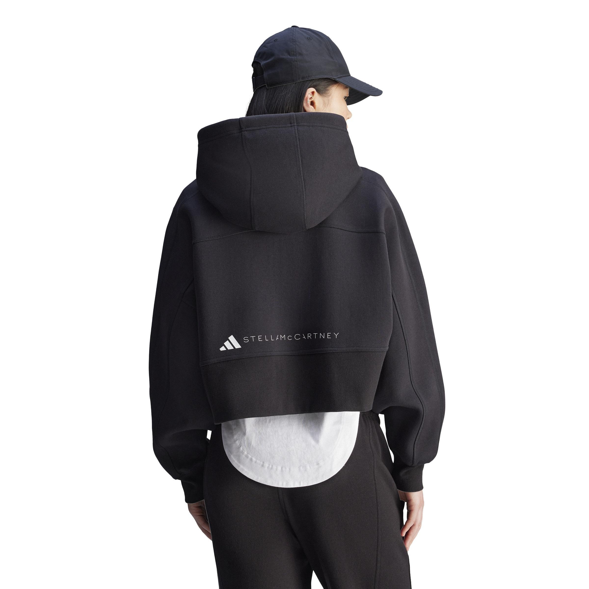 adidas by Stella McCartney Sportswear Cropped Hoodie, Black, A701_ONE, large image number 2