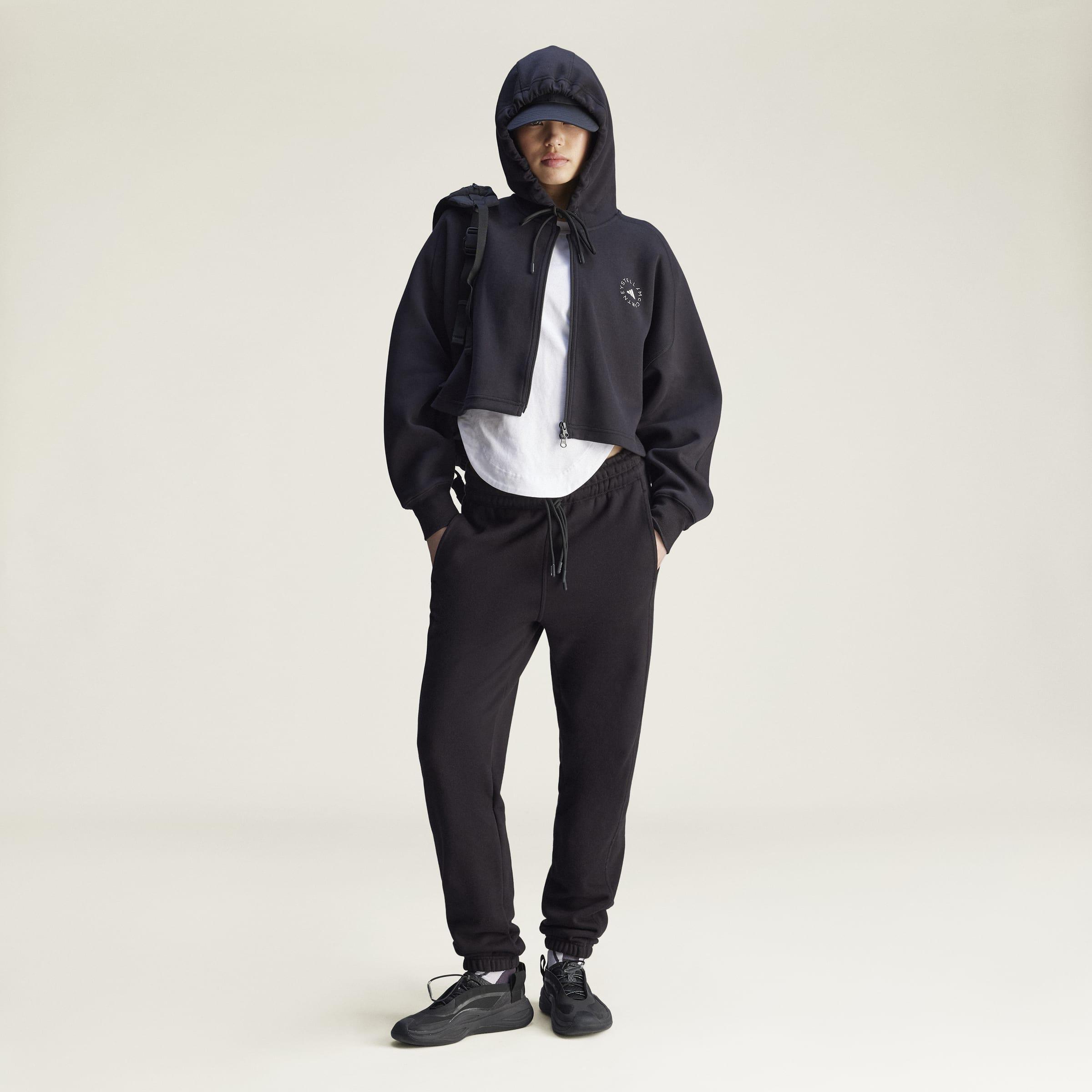 adidas by Stella McCartney Sportswear Cropped Hoodie, Black, A701_ONE, large image number 5