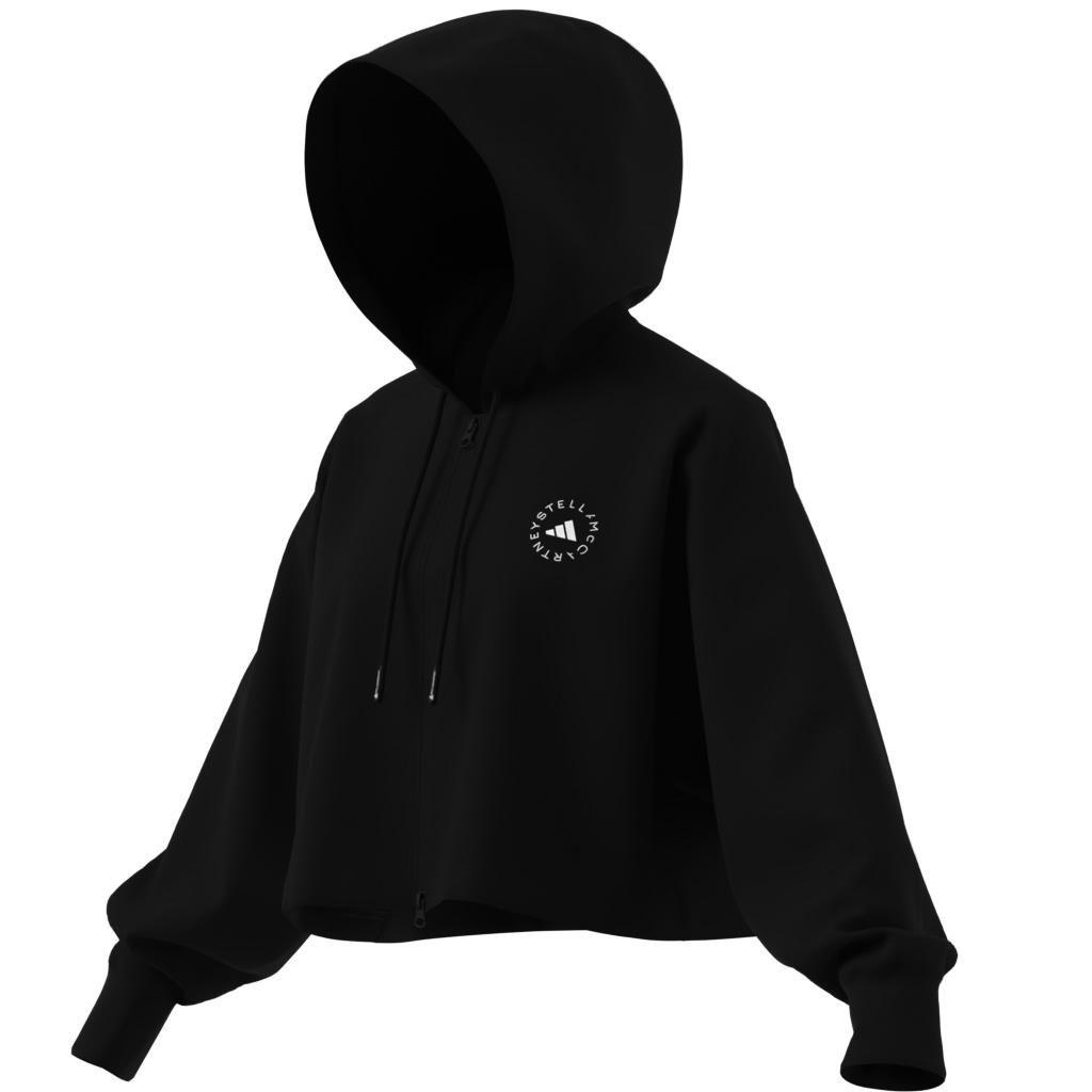 adidas by Stella McCartney Sportswear Cropped Hoodie, Black, , large image number 6