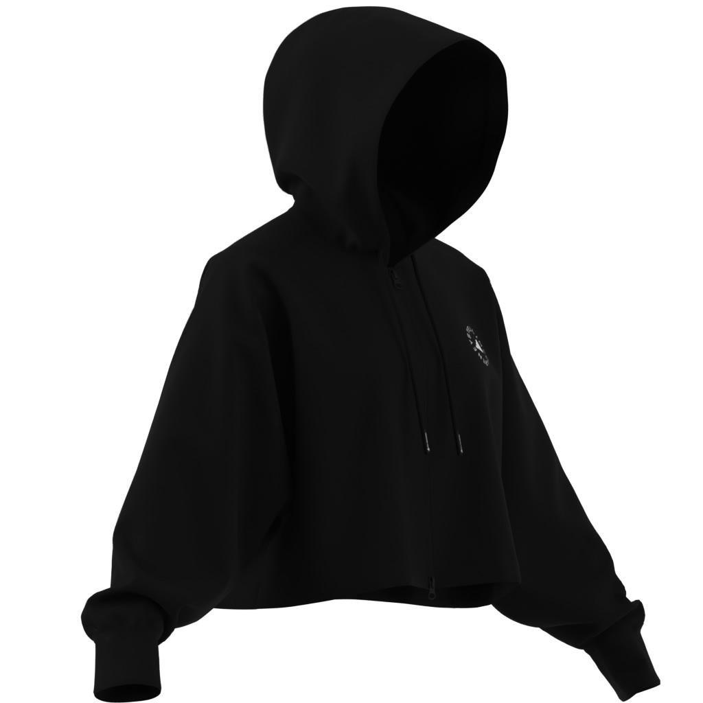 adidas by Stella McCartney Sportswear Cropped Hoodie, Black, , large image number 9