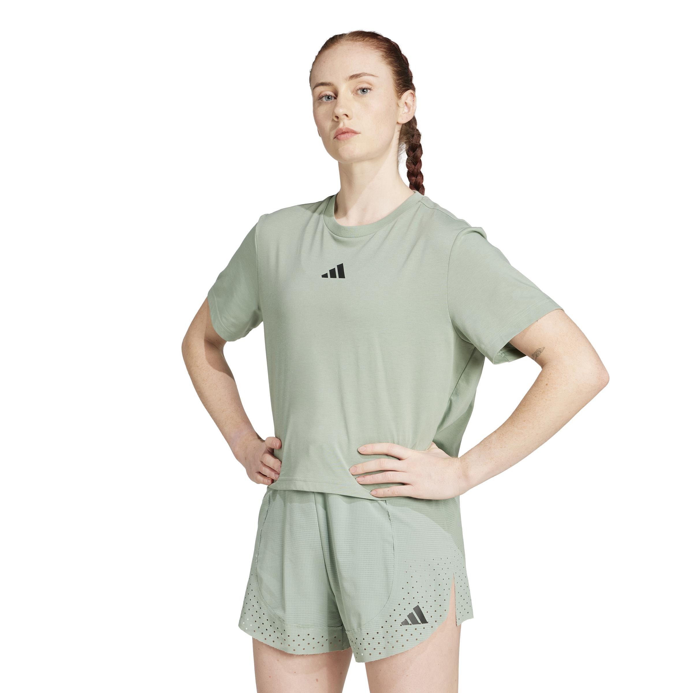 CLIMACOOL Training Graphic T-Shirt, Green, A701_ONE, large image number 5