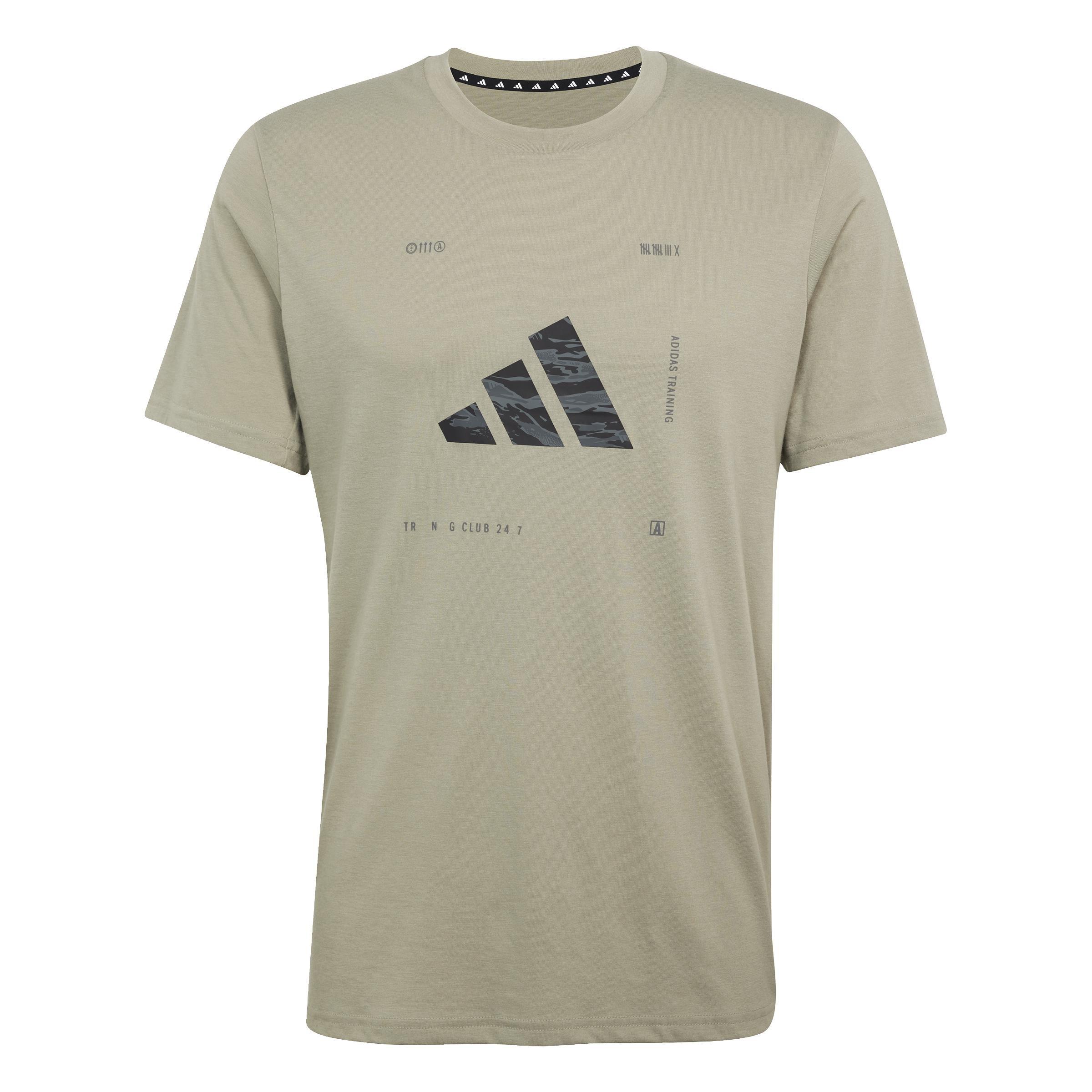 Climacool Training Camo Logo Graphic T-Shirt, Green, A701_ONE, large image number 0