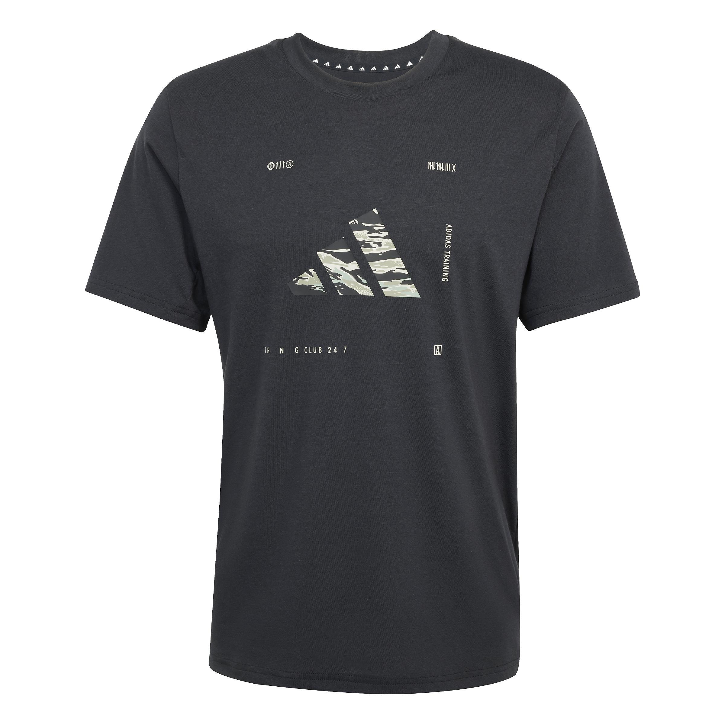 CLIMACOOL Training Camo Logo Graphic T-Shirt, Black, A701_ONE, large image number 0