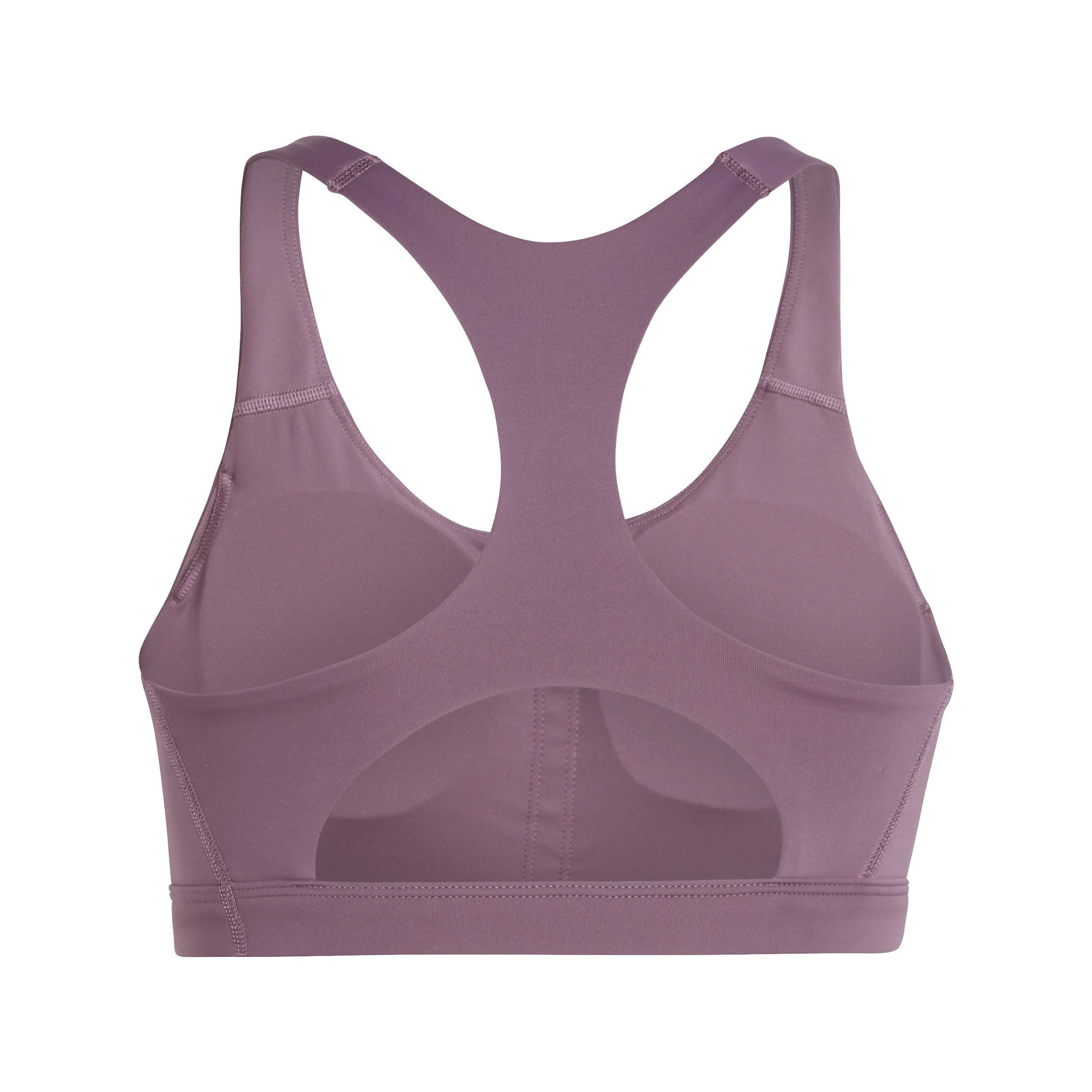 Women Adizero Essentials Run Medium-Support Bra, Purple, A701_ONE, large image number 4