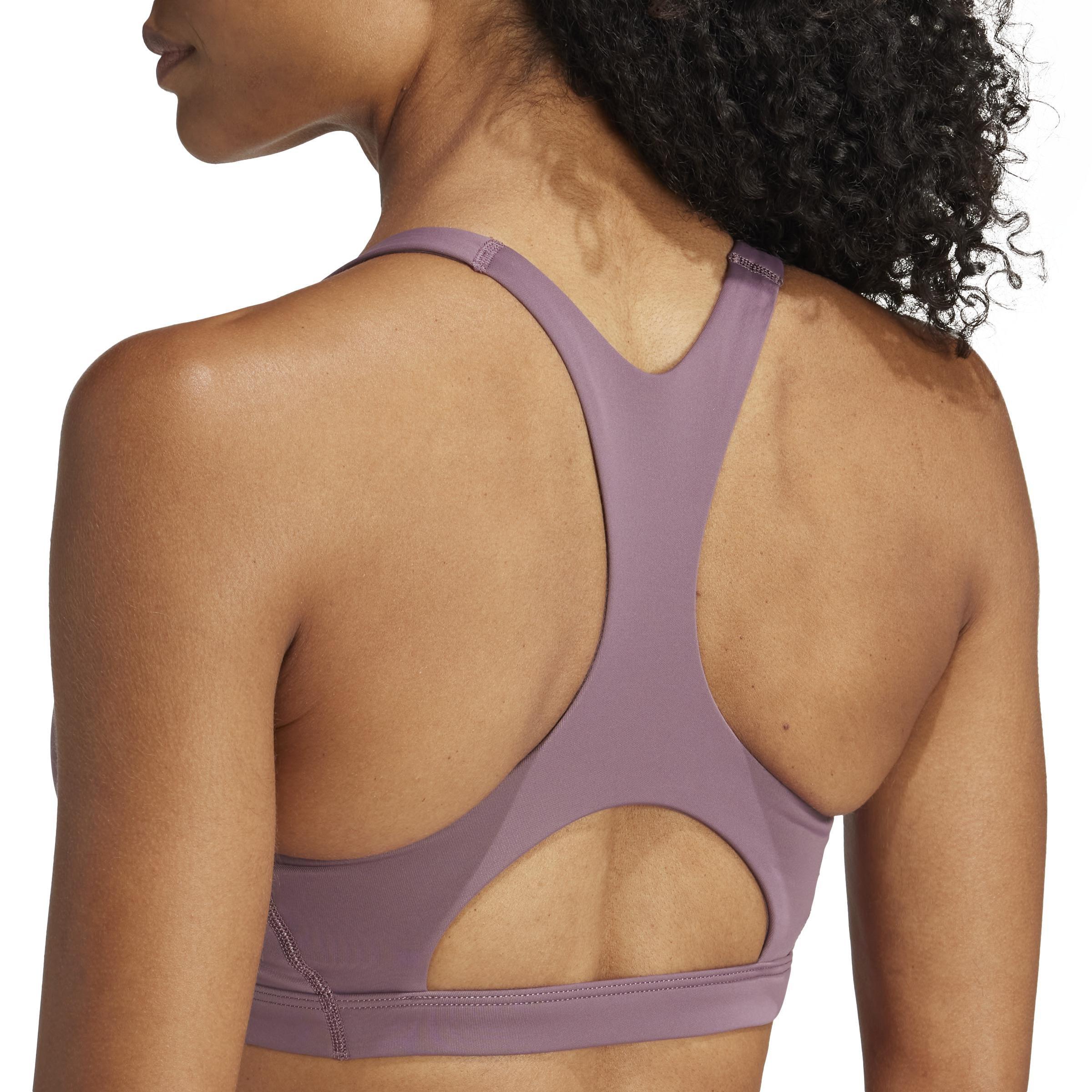 Women Adizero Essentials Run Medium-Support Bra, Purple, A701_ONE, large image number 5