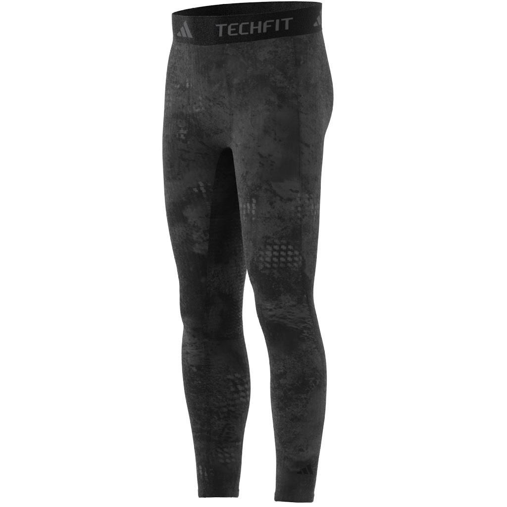 Techfit Training Allover Print Long Tights, Black, A701_ONE, large image number 10