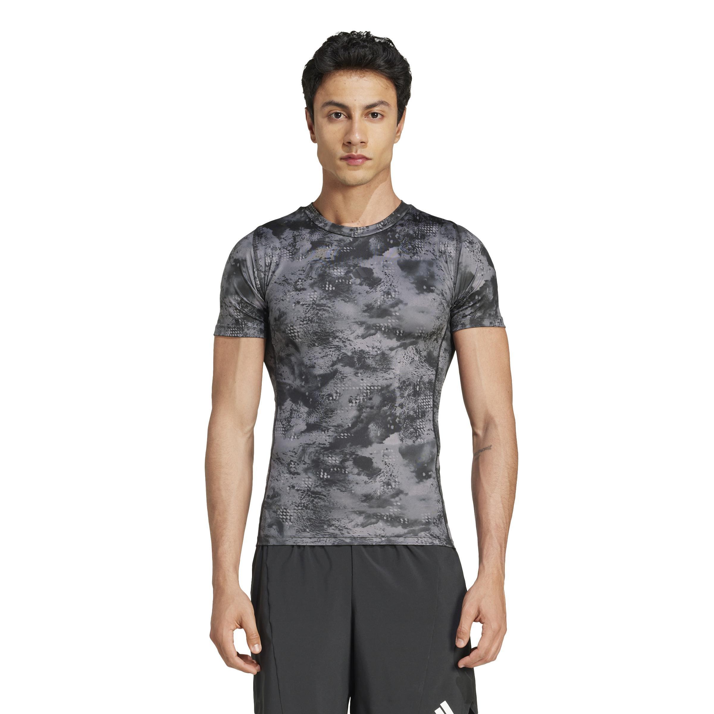 Techfit Training Allover Print T-Shirt, Black, A701_ONE, large image number 14