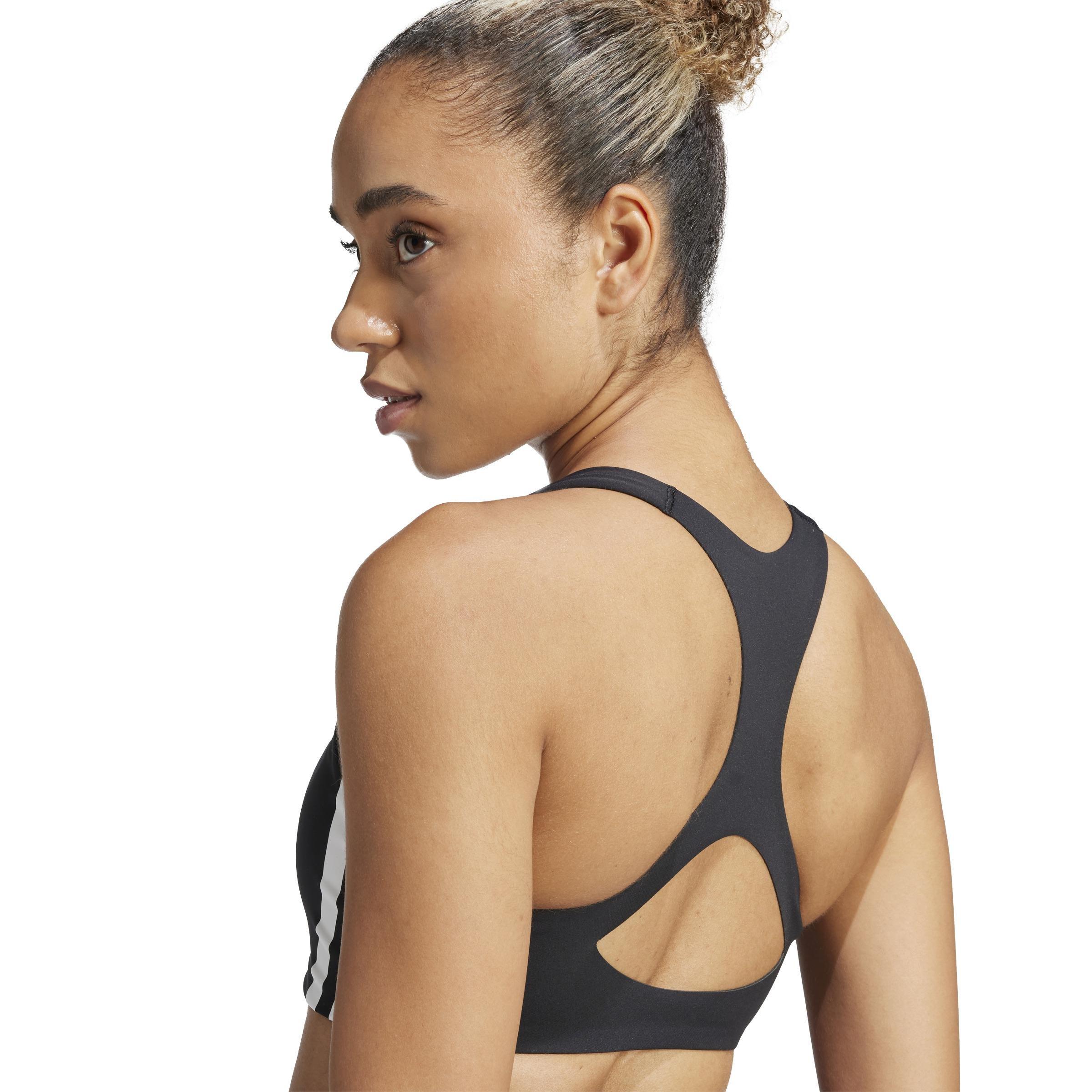 Adizero Run Medium Support Bra, Black, A701_ONE, large image number 3