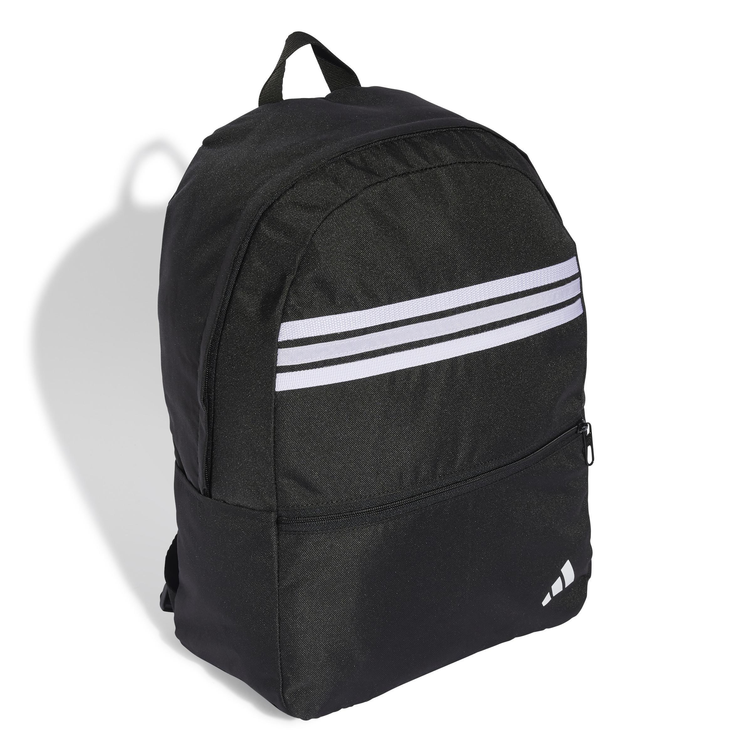 Unisex Classic Back-to-School Stripes Backpack, Black, A701_ONE, large image number 0