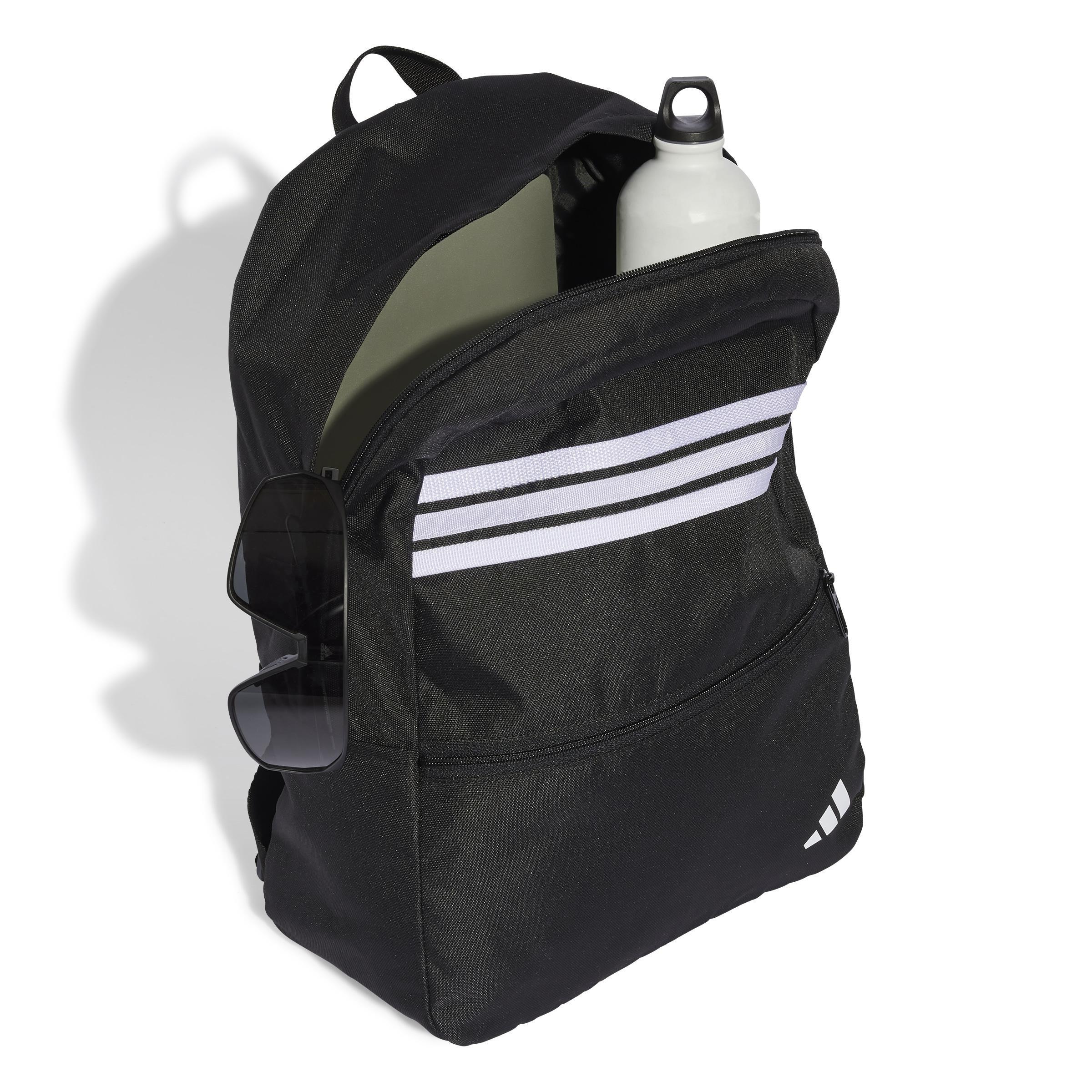 Unisex Classic Back-to-School Stripes Backpack, Black, A701_ONE, large image number 2