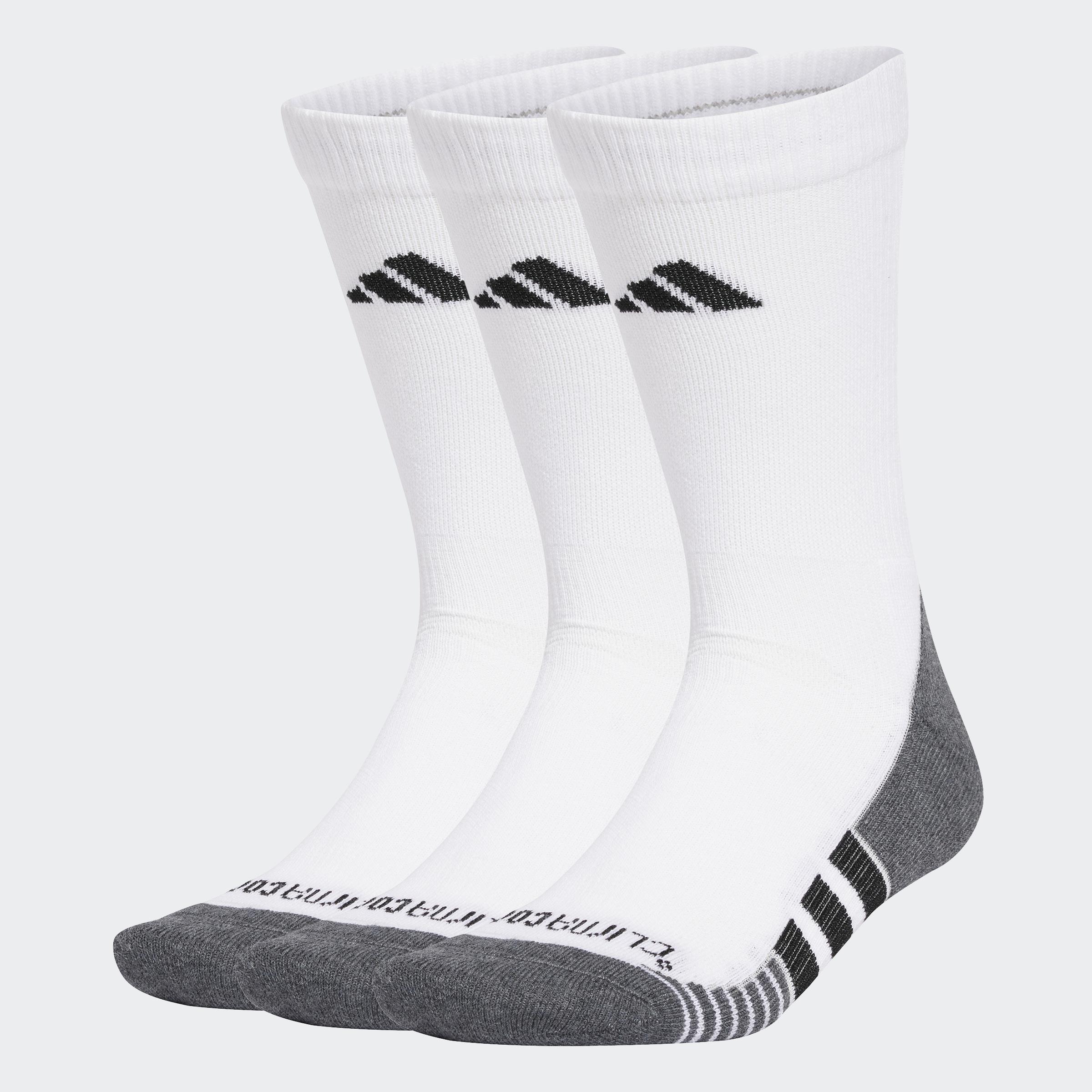 Unisex Performance CLIMACOOL Cushioned Crew Socks 3 Pairs, White