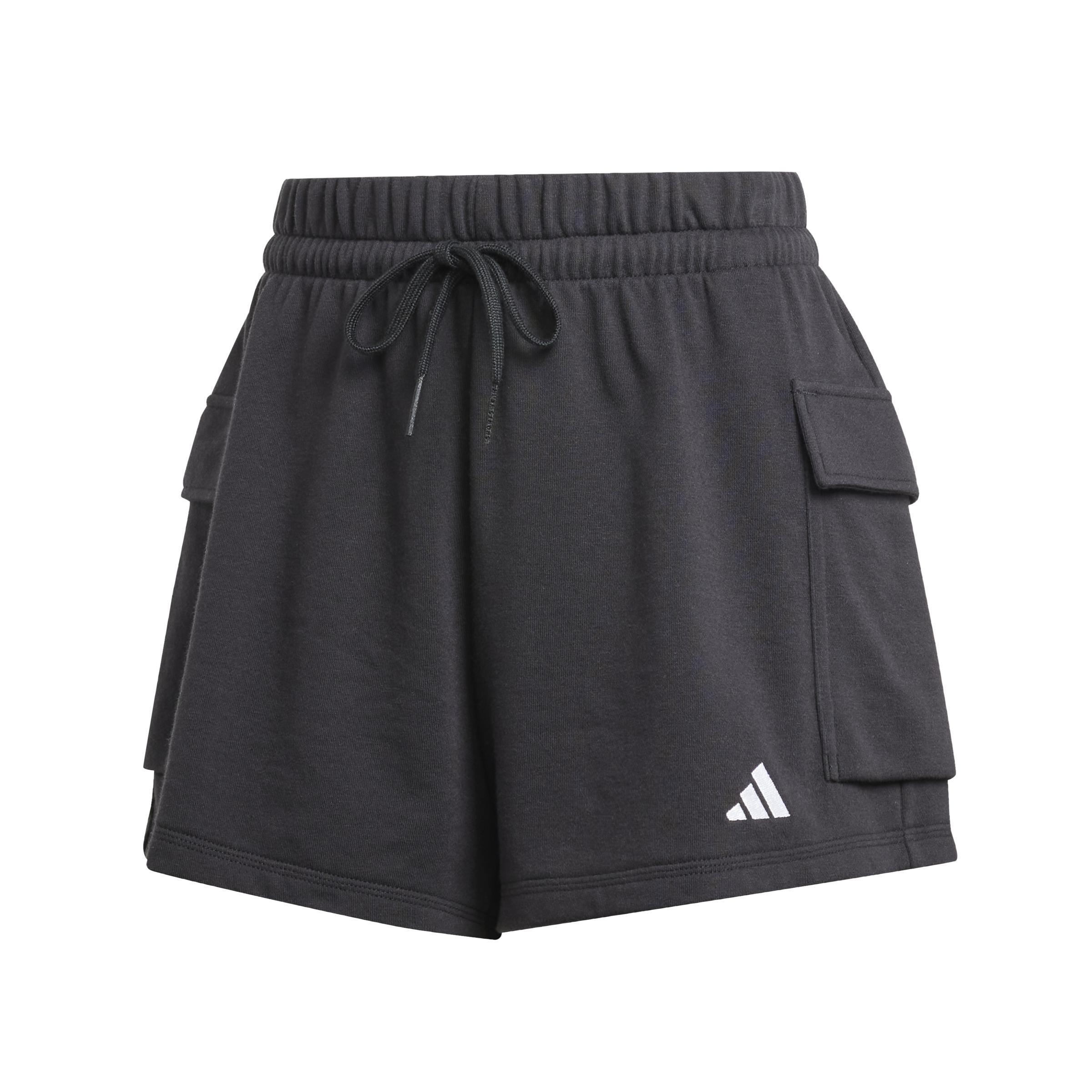 Essentials Small Logo French Terry Cargo Shorts, Black, A701_ONE, large image number 1