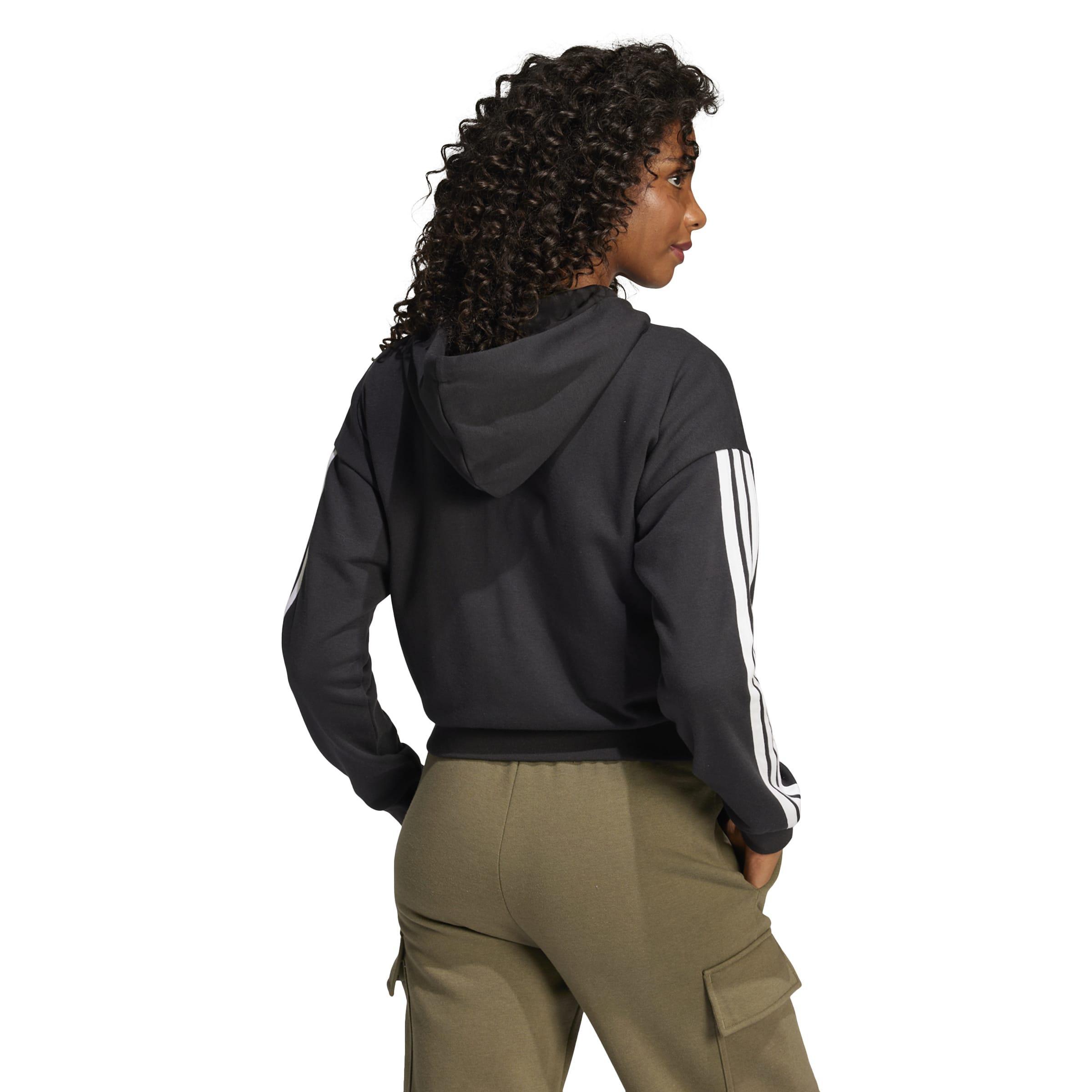 Essentials 3-Stripes French Terry Full-Zip Hoodie, Black, A701_ONE, large image number 2