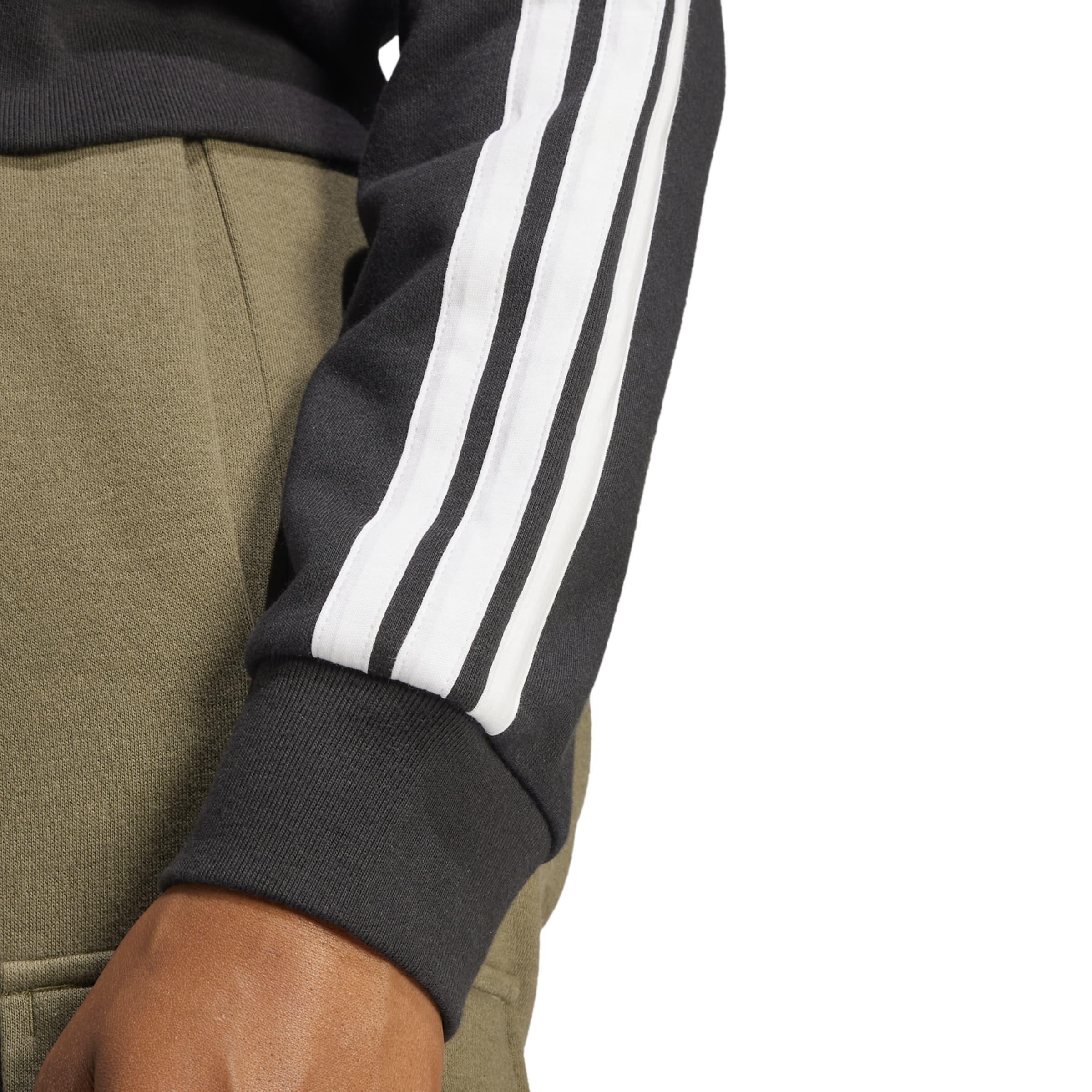 Essentials 3-Stripes French Terry Full-Zip Hoodie, Black, A701_ONE, large image number 3