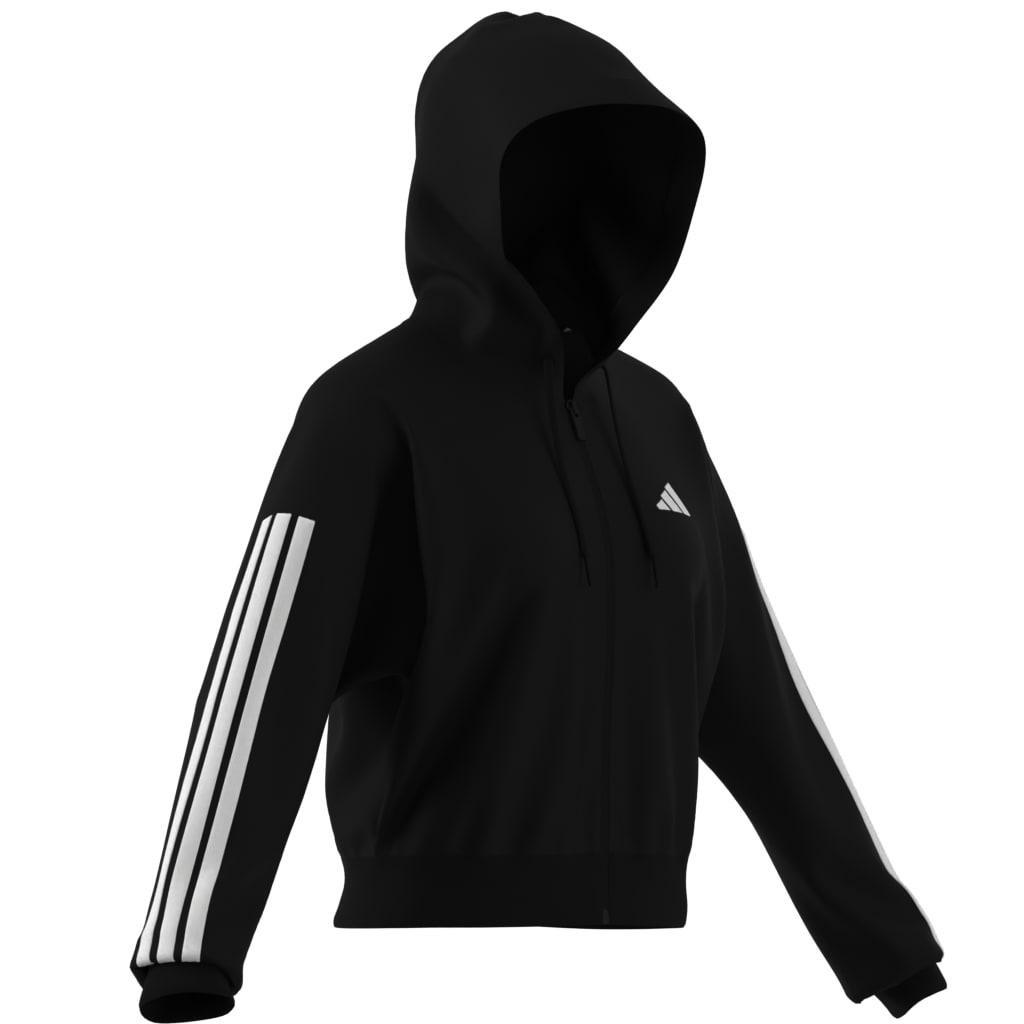Essentials 3-Stripes French Terry Full-Zip Hoodie, Black, A701_ONE, large image number 6