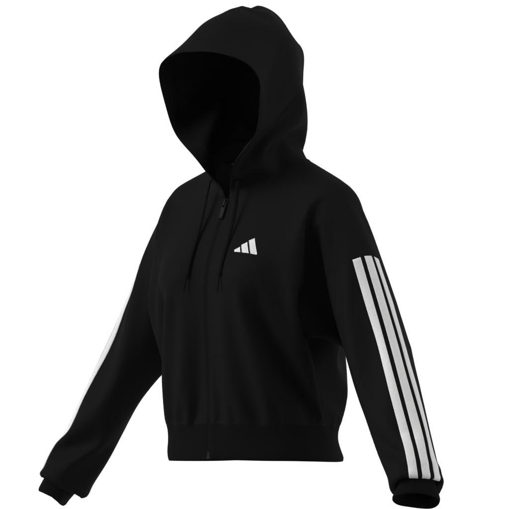 Essentials 3-Stripes French Terry Full-Zip Hoodie, Black, A701_ONE, large image number 10