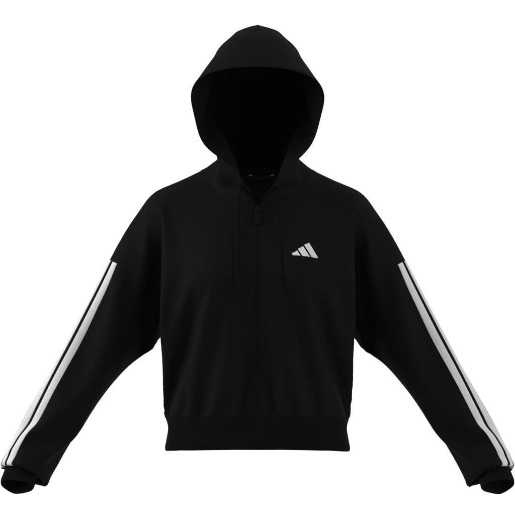 Essentials 3-Stripes French Terry Full-Zip Hoodie, Black, A701_ONE, large image number 11