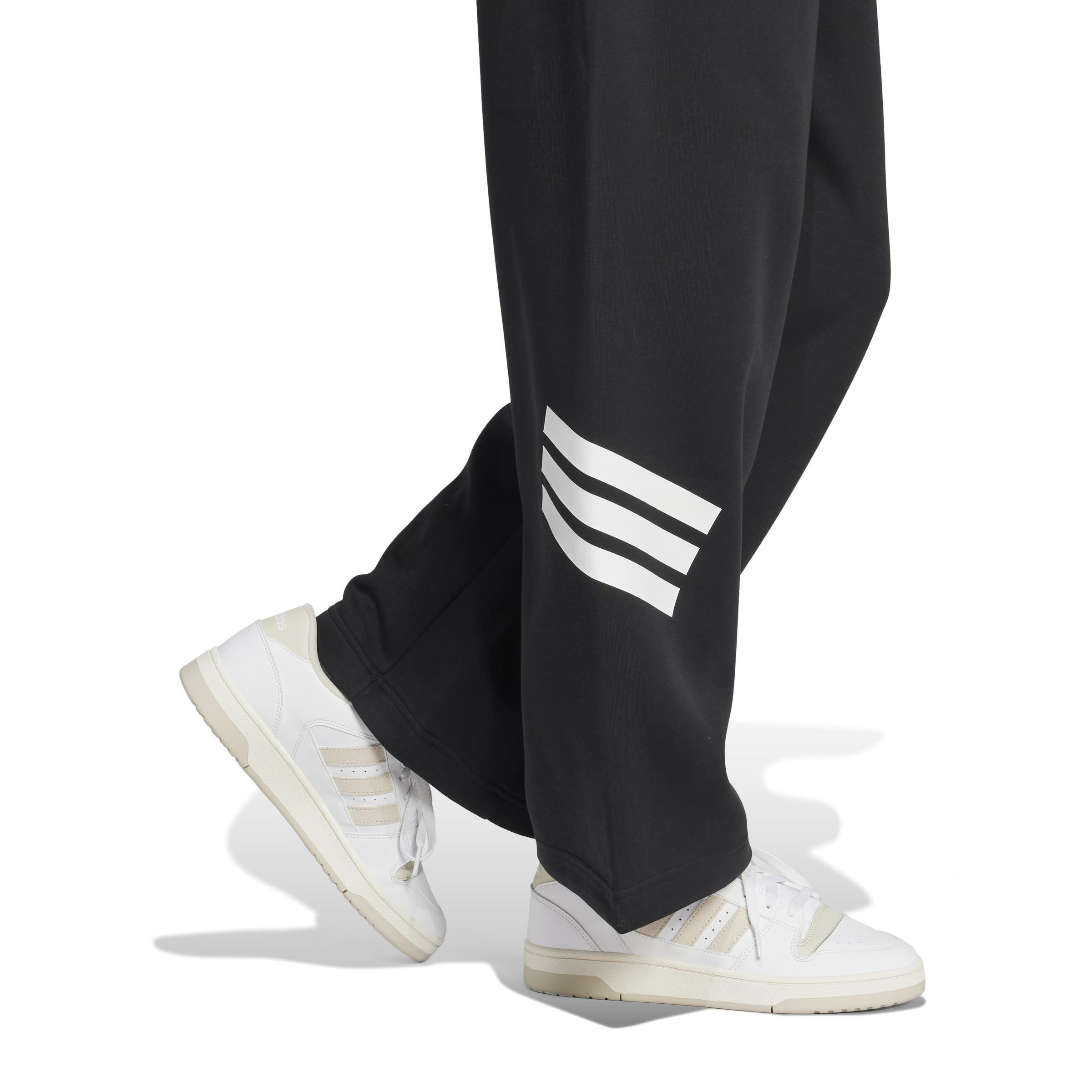 Future Icons 3-Stripes Open-Hem Tracksuit Bottoms, Black, A701_ONE, large image number 4